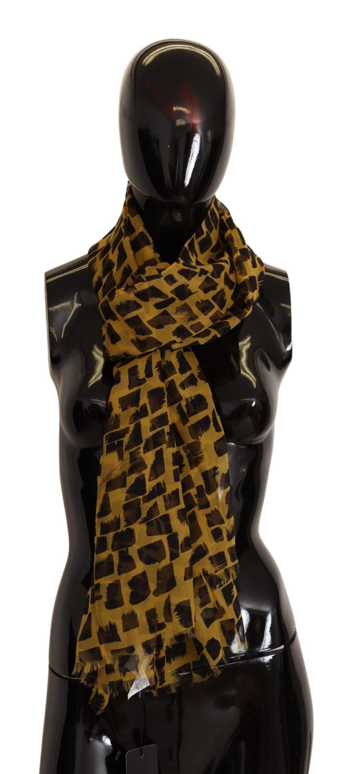 Dolce & Gabbana Elegant Silk Scarf in Yellow & Black - Luksusmuotia Dolce & Gabbana - Tutustu YVES JAVANNI® 