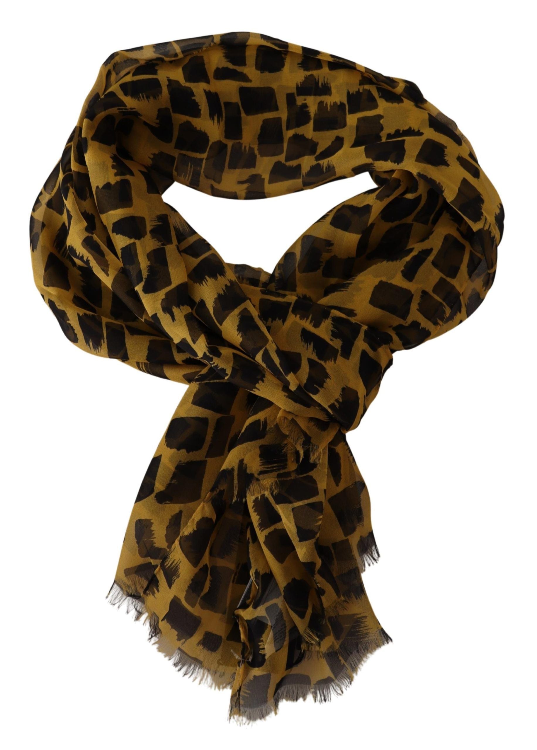 Dolce & Gabbana Elegant Silk Scarf in Yellow & Black - Luksusmuotia Dolce & Gabbana - Tutustu YVES JAVANNI® 