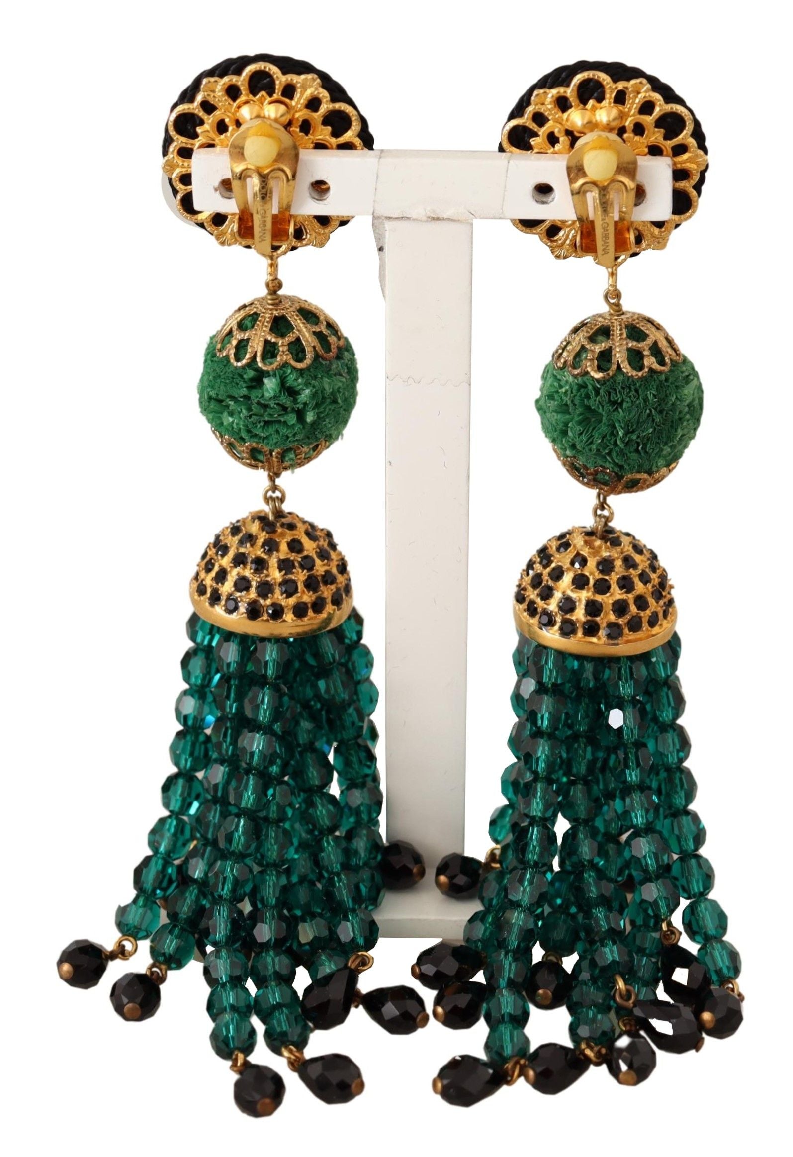 Dolce & Gabbana Elegant Crystal Drop Clip-On Earrings - Luksuslaukut ja asusteet Dolce & Gabbana - Tutustu YVES JAVANNI® 