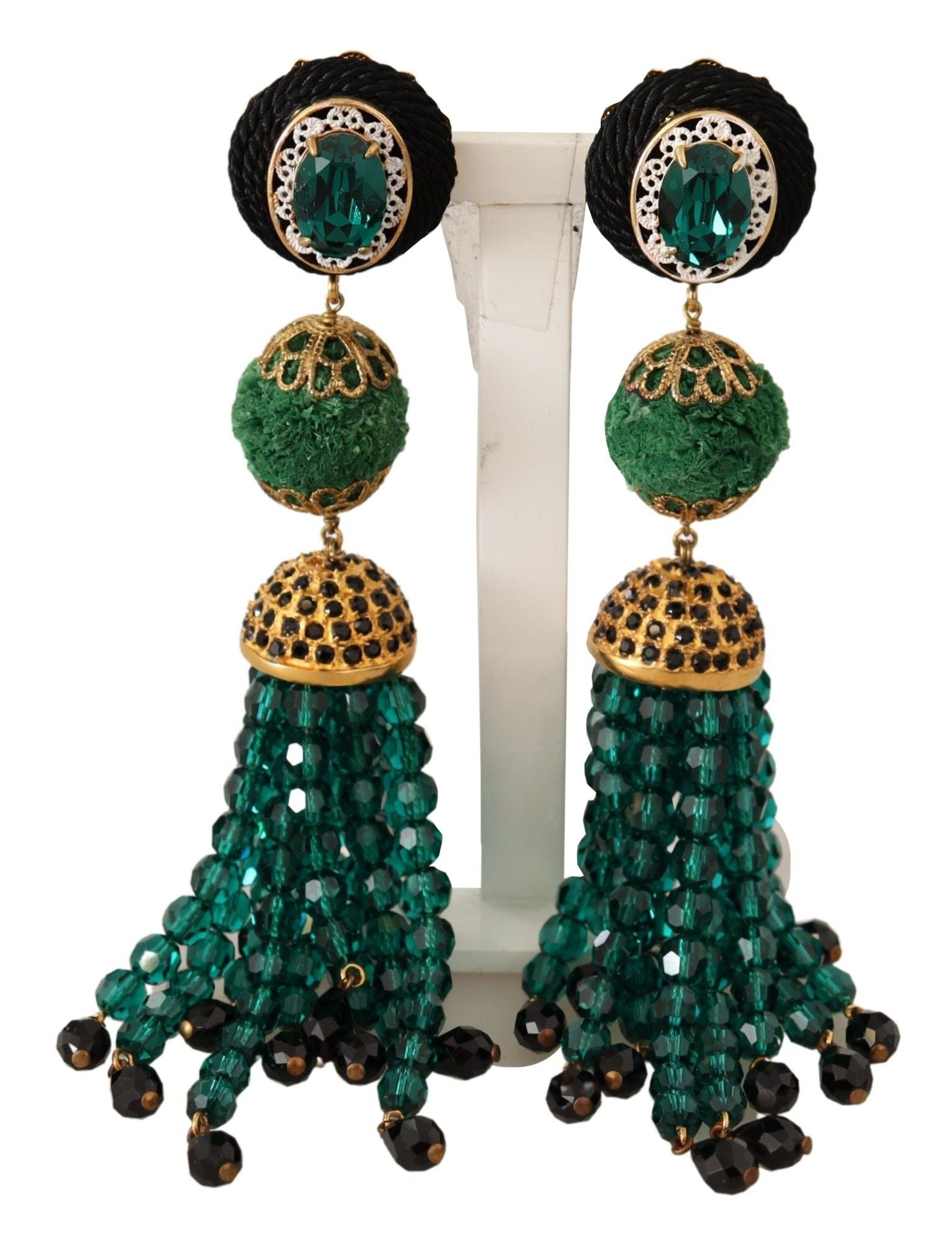 Dolce & Gabbana Elegant Crystal Drop Clip-On Earrings - Luksusmuotia Dolce & Gabbana - Tutustu YVES JAVANNI® 