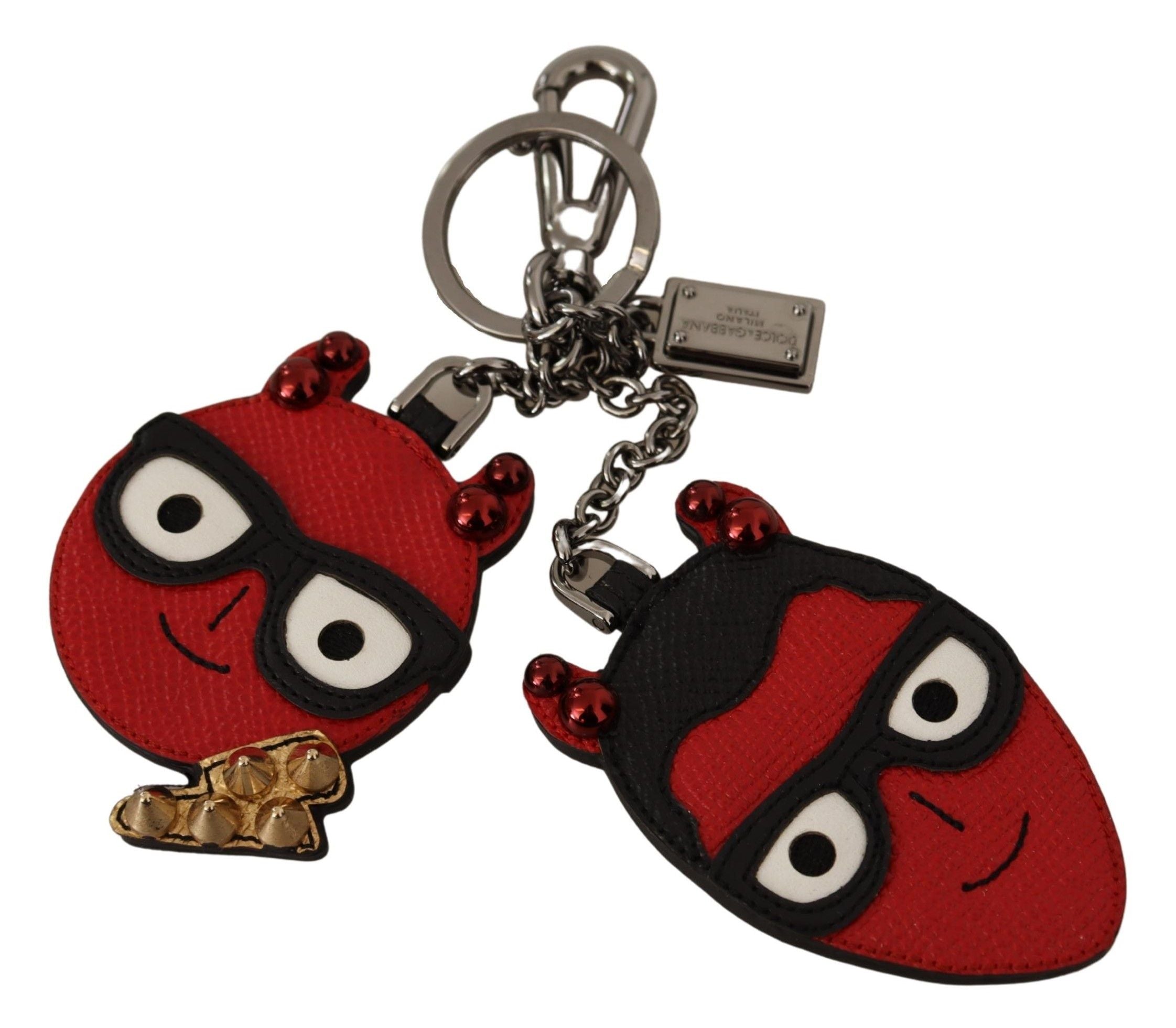 Dolce & Gabbana Elegant Red Leather & Brass Designer Keyring - Luksusmuotia Dolce & Gabbana - Tutustu YVES JAVANNI® 