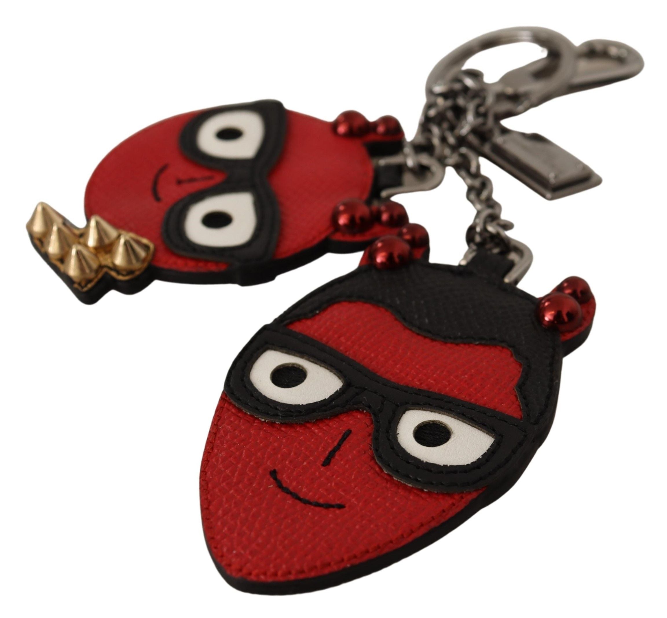 Dolce & Gabbana Elegant Red Leather & Brass Designer Keyring - Luksusmuotia Dolce & Gabbana - Tutustu YVES JAVANNI® 