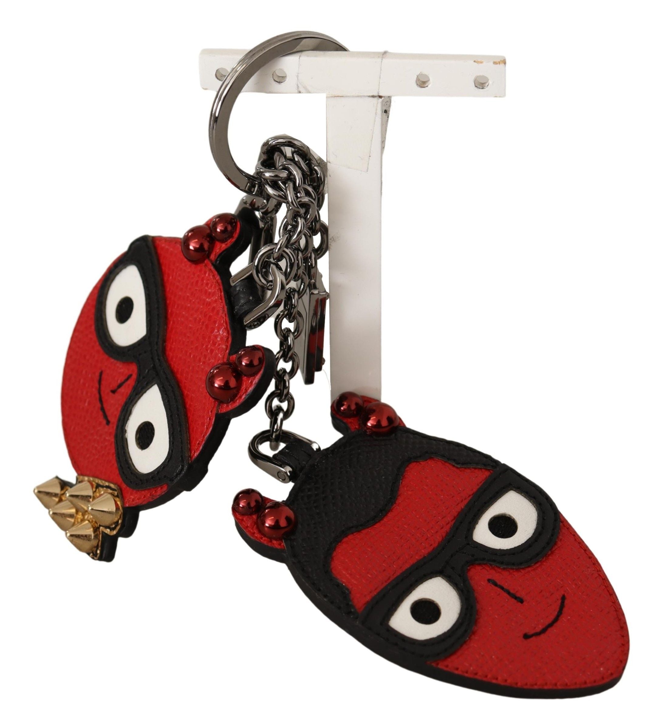 Dolce & Gabbana Elegant Red Leather & Brass Designer Keyring - Luksuslaukut ja asusteet Dolce & Gabbana - Tutustu YVES JAVANNI® 