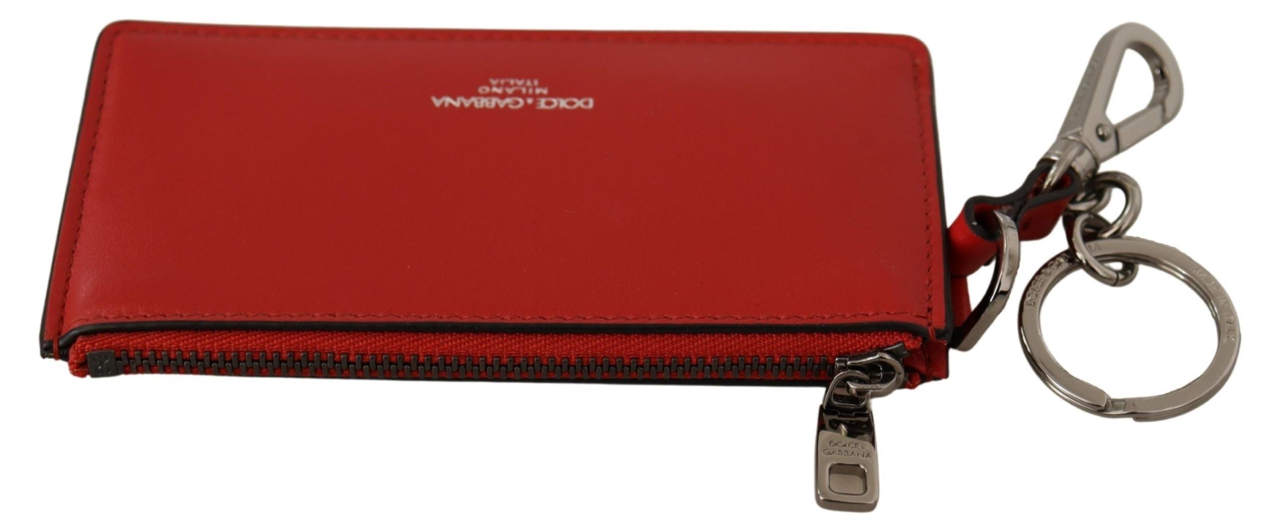 Dolce & Gabbana Elegant Leather Keychain in Vibrant Red - Luksusmuotia Dolce & Gabbana - Tutustu YVES JAVANNI® 