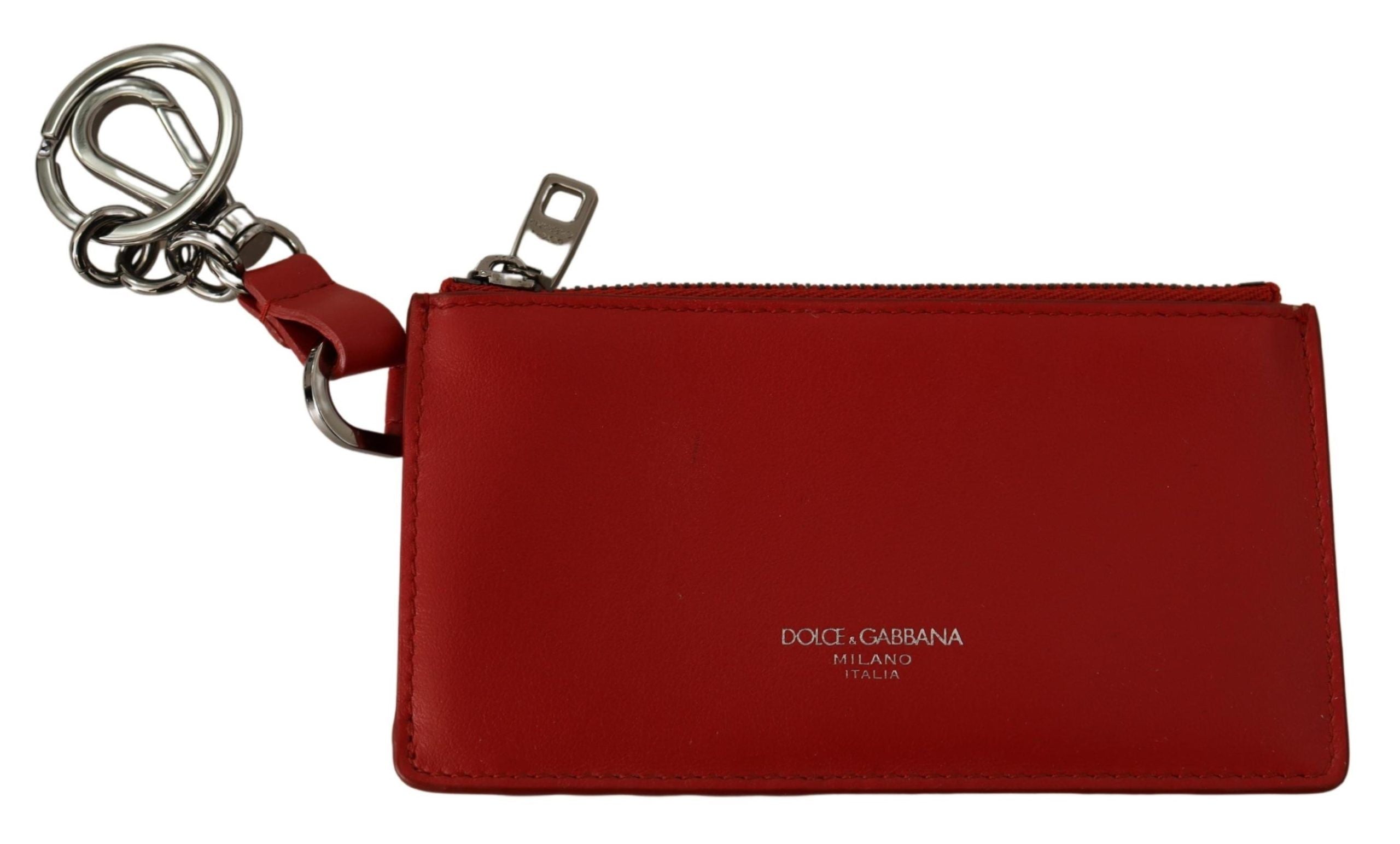 Dolce & Gabbana Elegant Leather Keychain in Vibrant Red - Luksusmuotia Dolce & Gabbana - Tutustu YVES JAVANNI® 