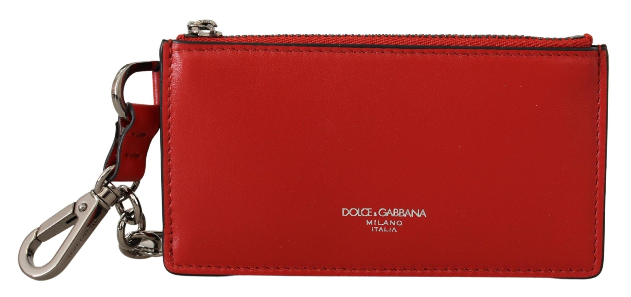 Dolce & Gabbana Elegant Leather Keychain in Vibrant Red - Luksusmuotia Dolce & Gabbana - Tutustu YVES JAVANNI® 