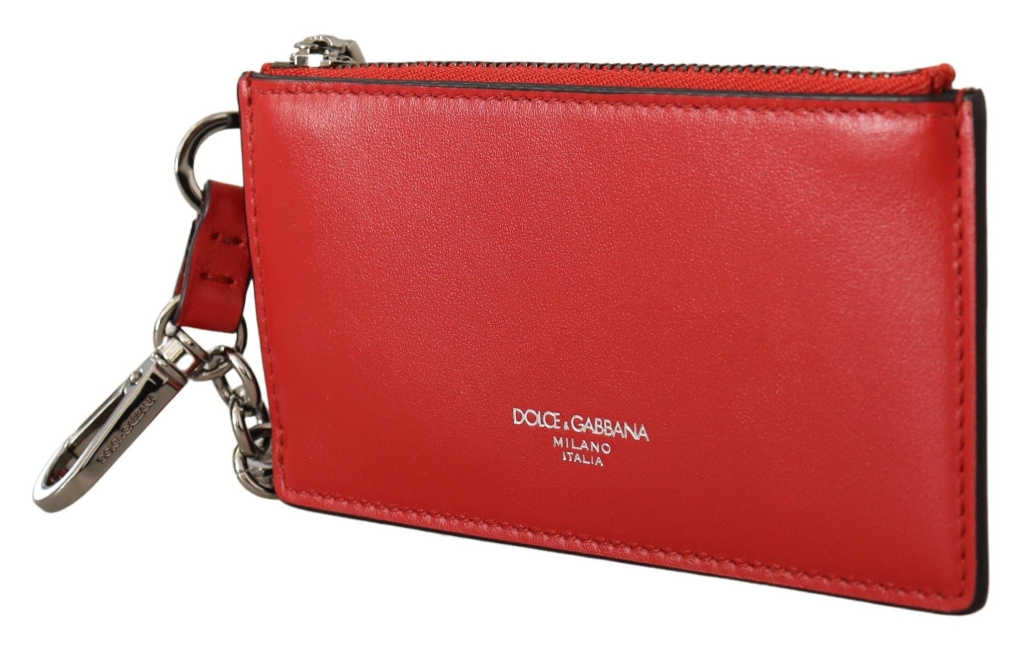 Dolce & Gabbana Elegant Leather Keychain in Vibrant Red - Luksusmuotia Dolce & Gabbana - Tutustu YVES JAVANNI® 