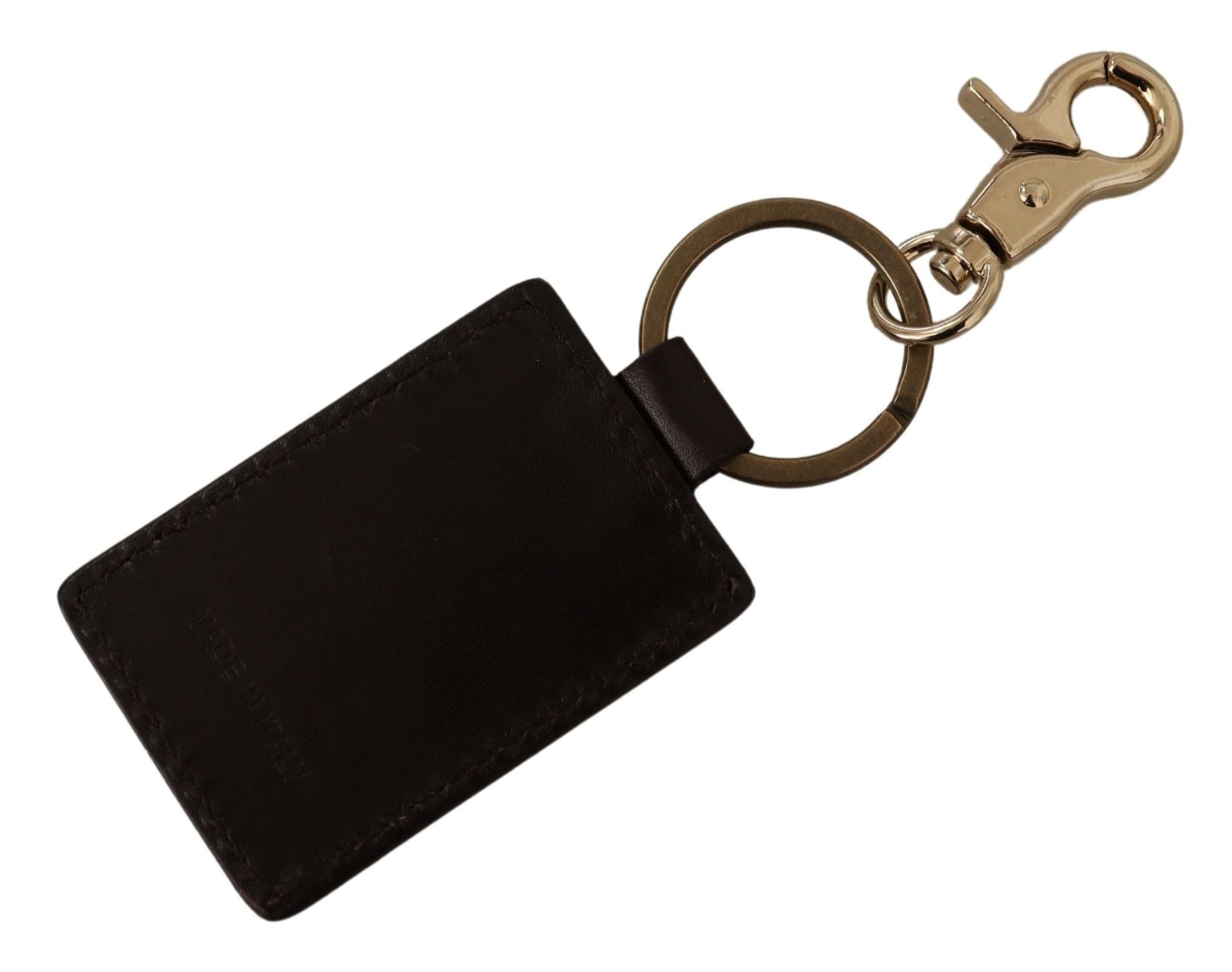 Dolce & Gabbana Elegant Unisex Leather Keyring with Gold Detail - Luksuslaukut ja asusteet Dolce & Gabbana - Tutustu YVES JAVANNI® 