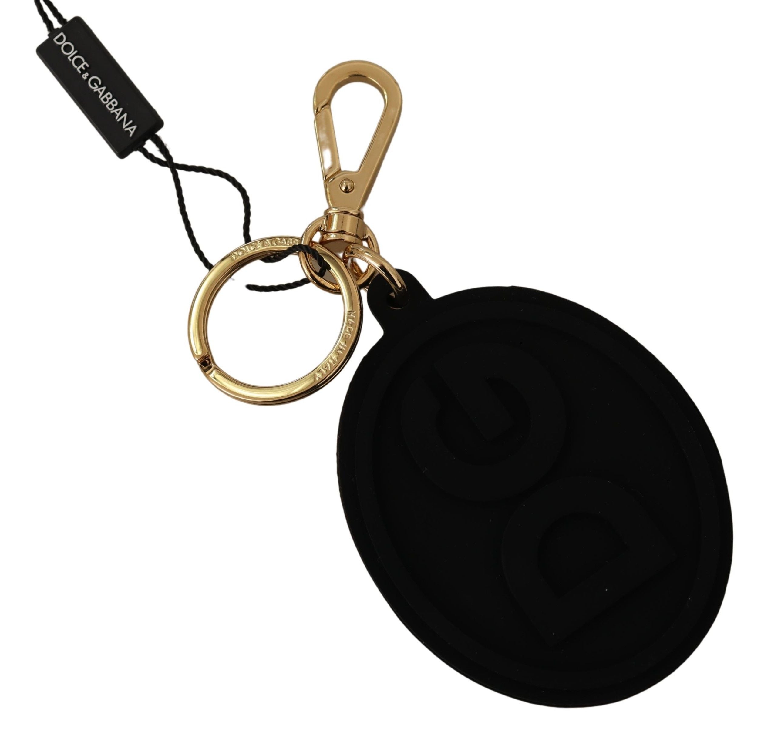 Dolce & Gabbana Elegant Black and Gold Keychain Accessory - Luksuslaukut ja asusteet Dolce & Gabbana - Tutustu YVES JAVANNI® 