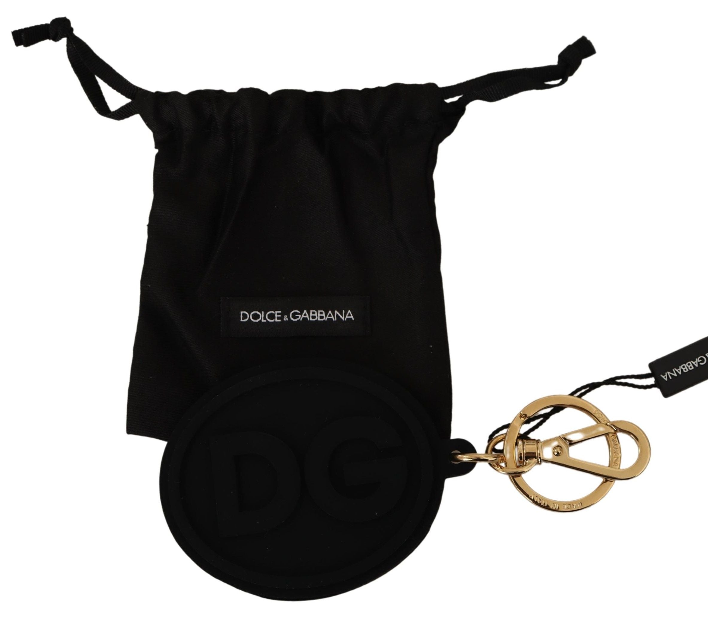 Dolce & Gabbana Elegant Black and Gold Keychain Accessory - Luksuslaukut ja asusteet Dolce & Gabbana - Tutustu YVES JAVANNI® 