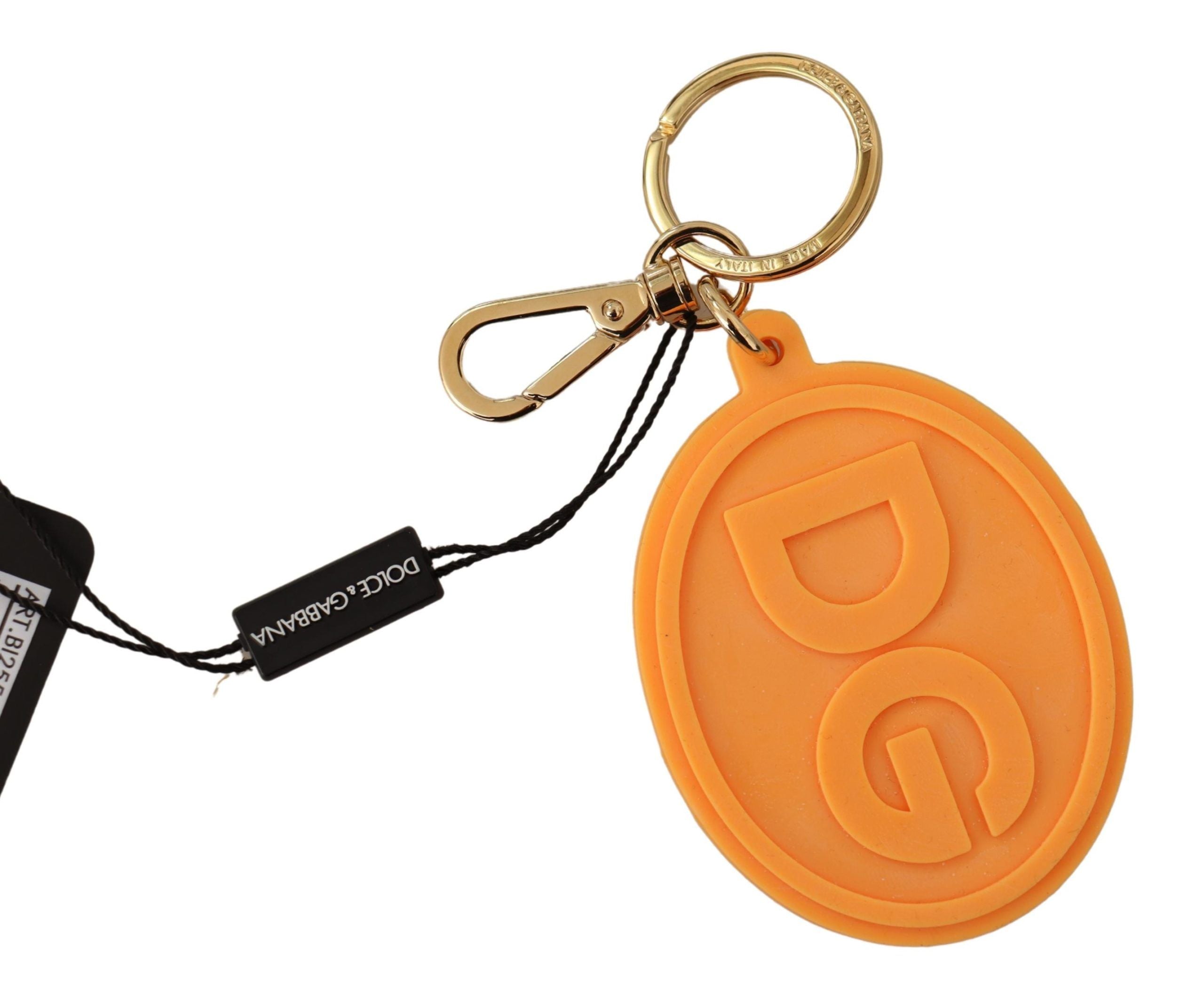 Dolce & Gabbana Stunning Orange Gold Keychain & Bag Charm - Luksusmuotia Dolce & Gabbana - Tutustu YVES JAVANNI® 