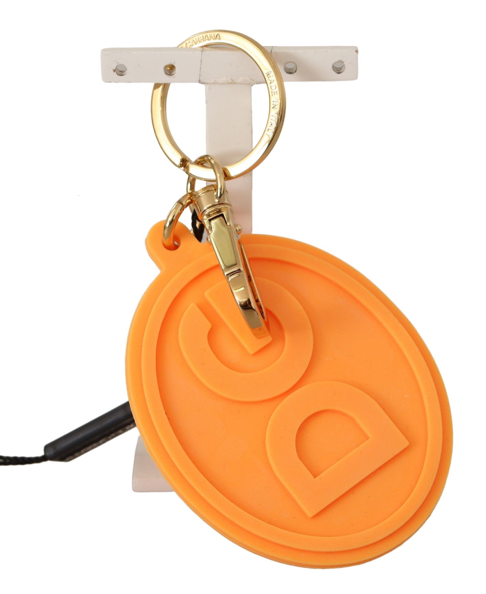 Dolce & Gabbana Stunning Orange Gold Keychain & Bag Charm - Luksusmuotia Dolce & Gabbana - Tutustu YVES JAVANNI® 