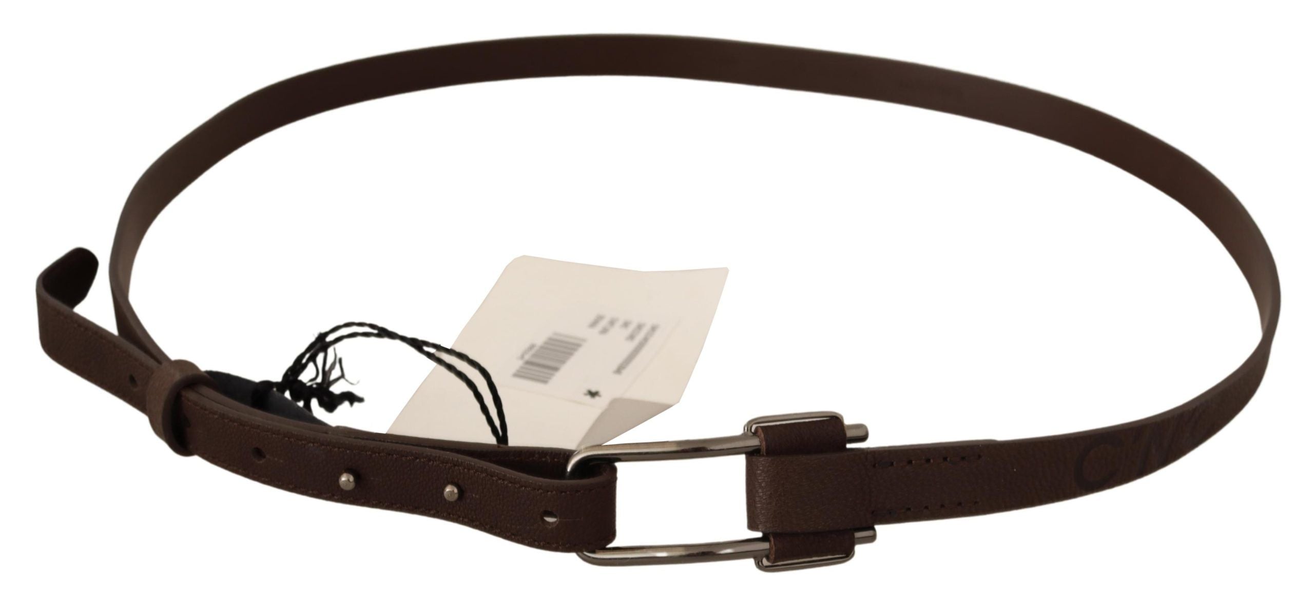 Costume National Elegant Brown Fashion Belt with Silver-Tone Buckle - Luksuslaukut ja asusteet Costume National - Tutustu YVES JAVANNI® 