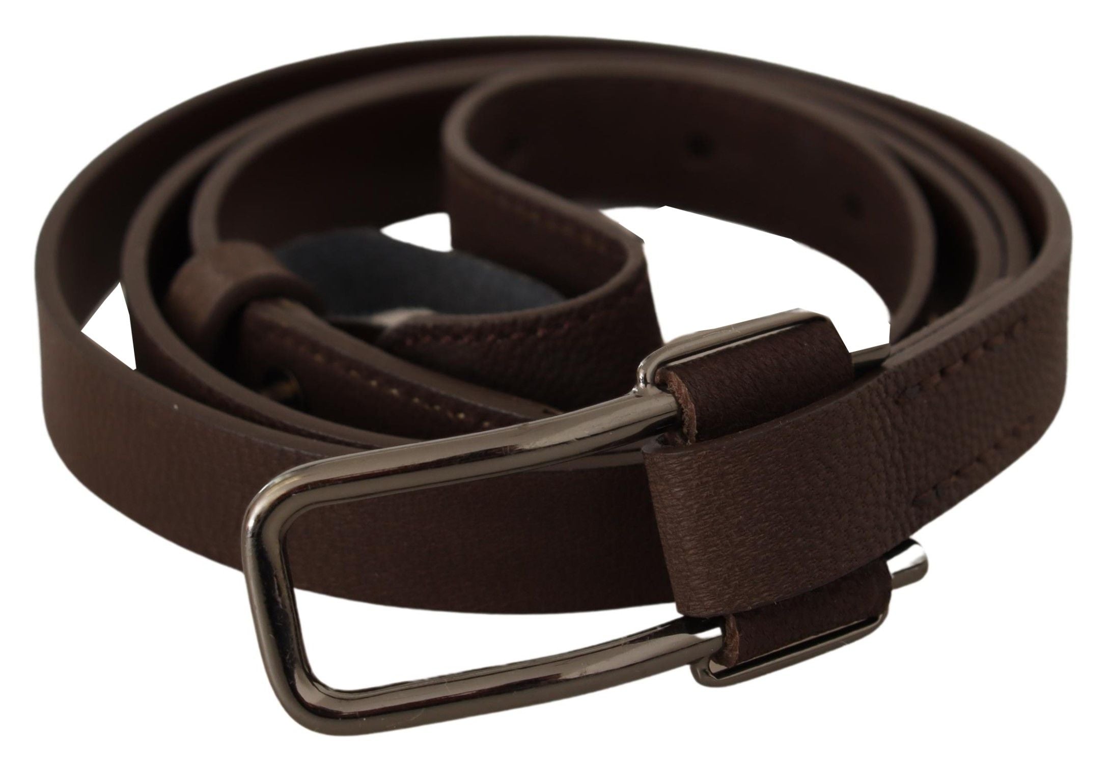 Costume National Elegant Brown Fashion Belt with Silver-Tone Buckle - Luksusmuotia Costume National - Tutustu YVES JAVANNI® 