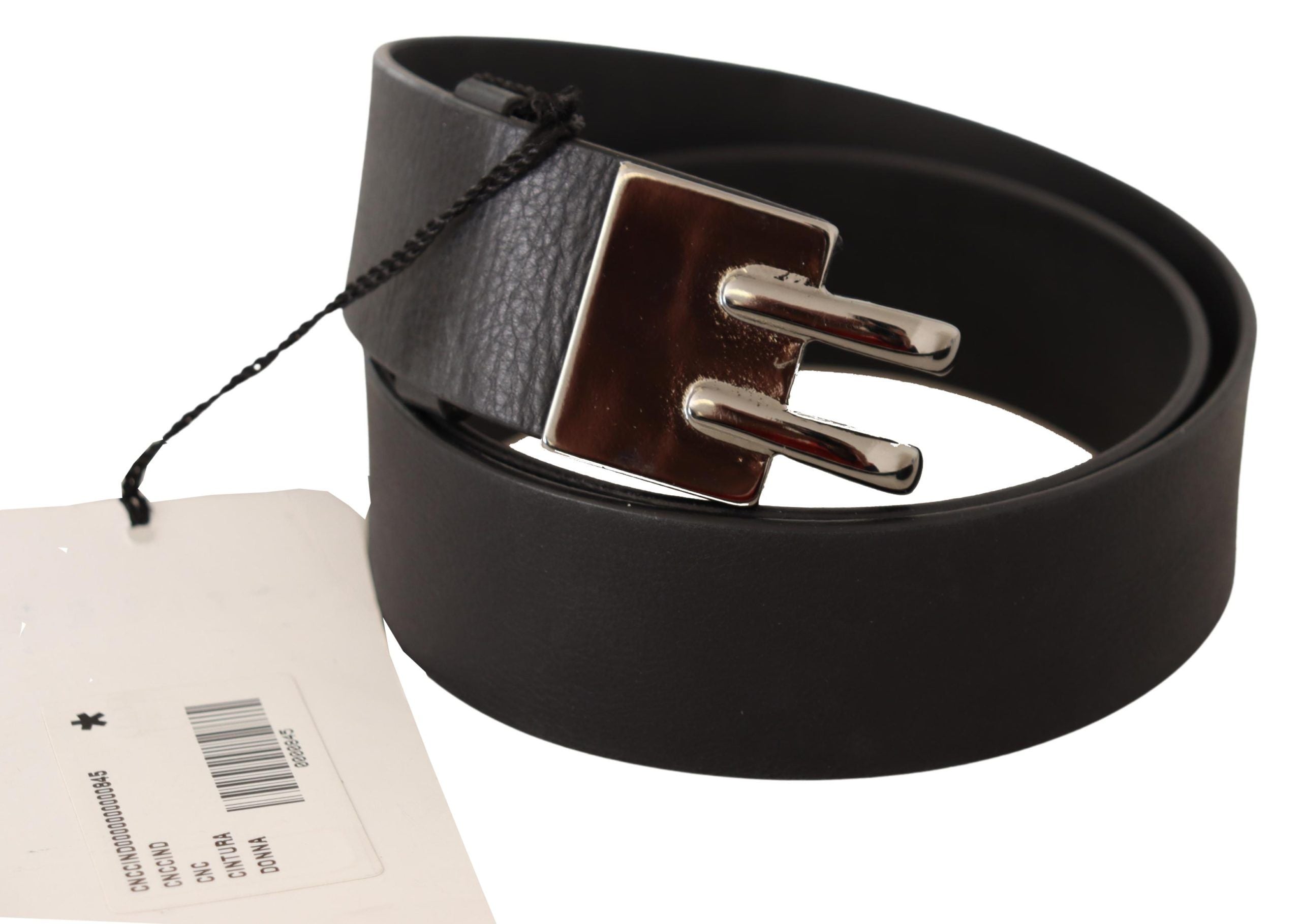 Costume National Elegant Black Leather Fashion Belt - Luksusmuotia Costume National - Tutustu YVES JAVANNI® 