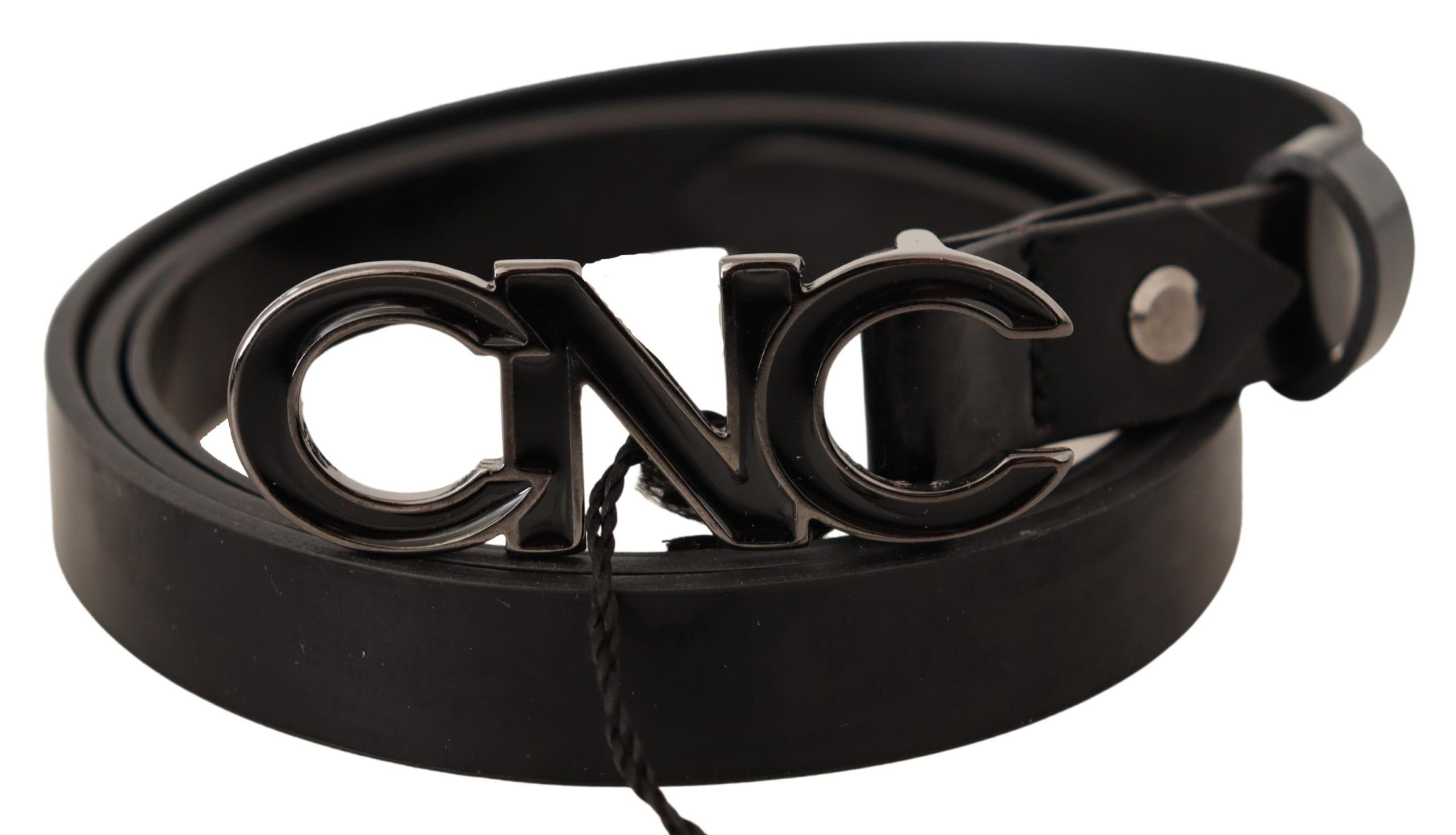 Costume National Elegant Black Leather Fashion Belt - Luksusmuotia Costume National - Tutustu YVES JAVANNI® 