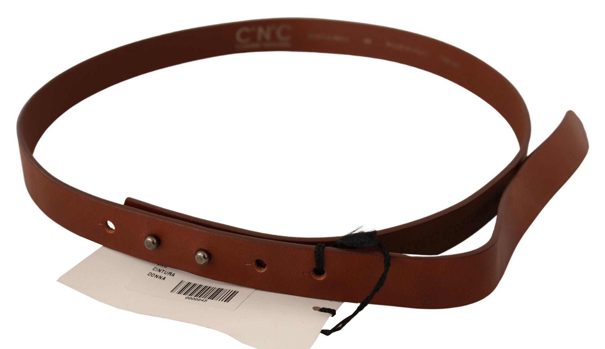 Costume National Elegant Brown Leather Fashion Belt - Luksusmuotia Costume National - Tutustu YVES JAVANNI® 