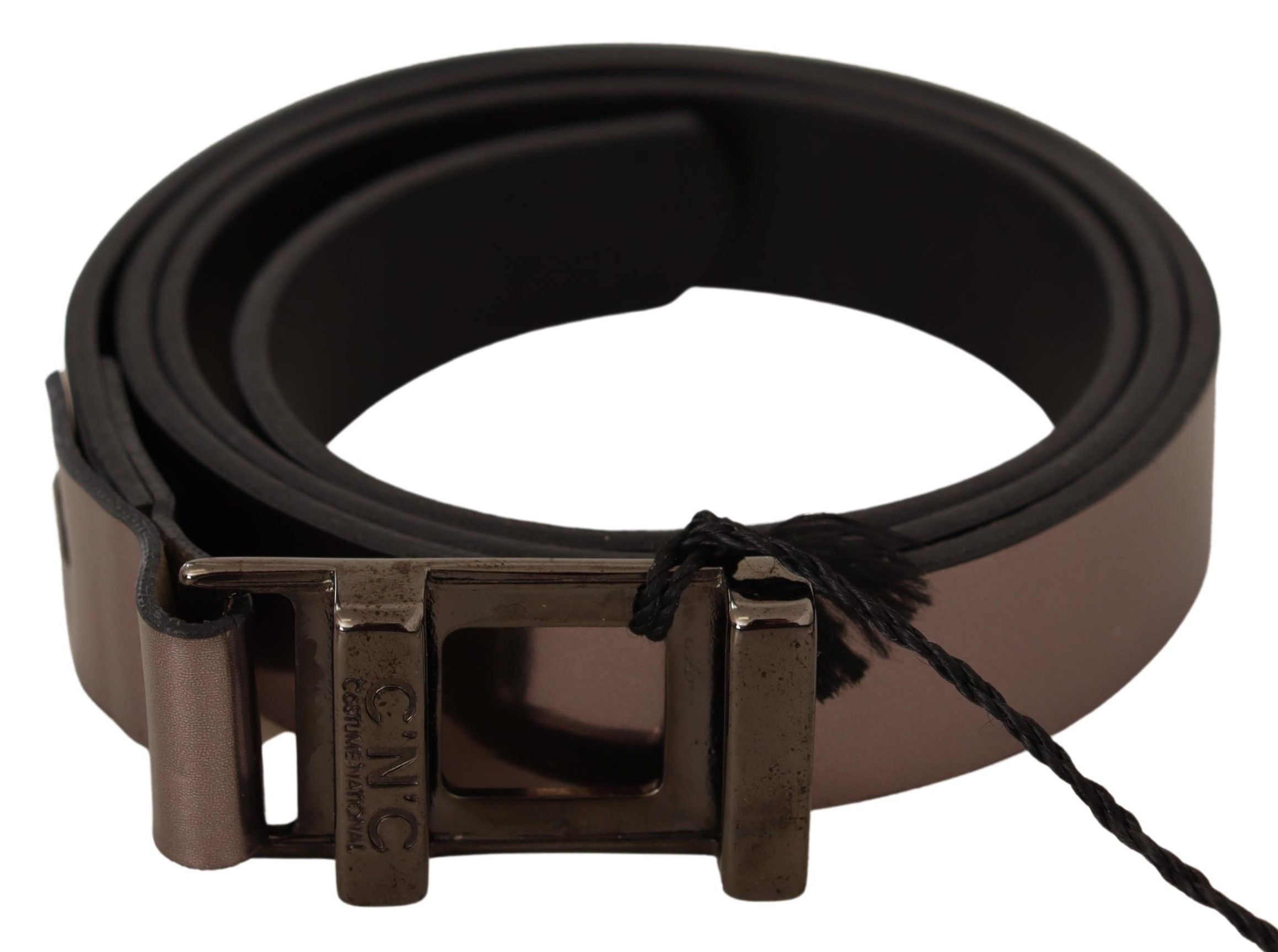 Costume National Chic Pink Metallic Leather Belt with Bronze Buckle - Luksusmuotia Costume National - Tutustu YVES JAVANNI® 