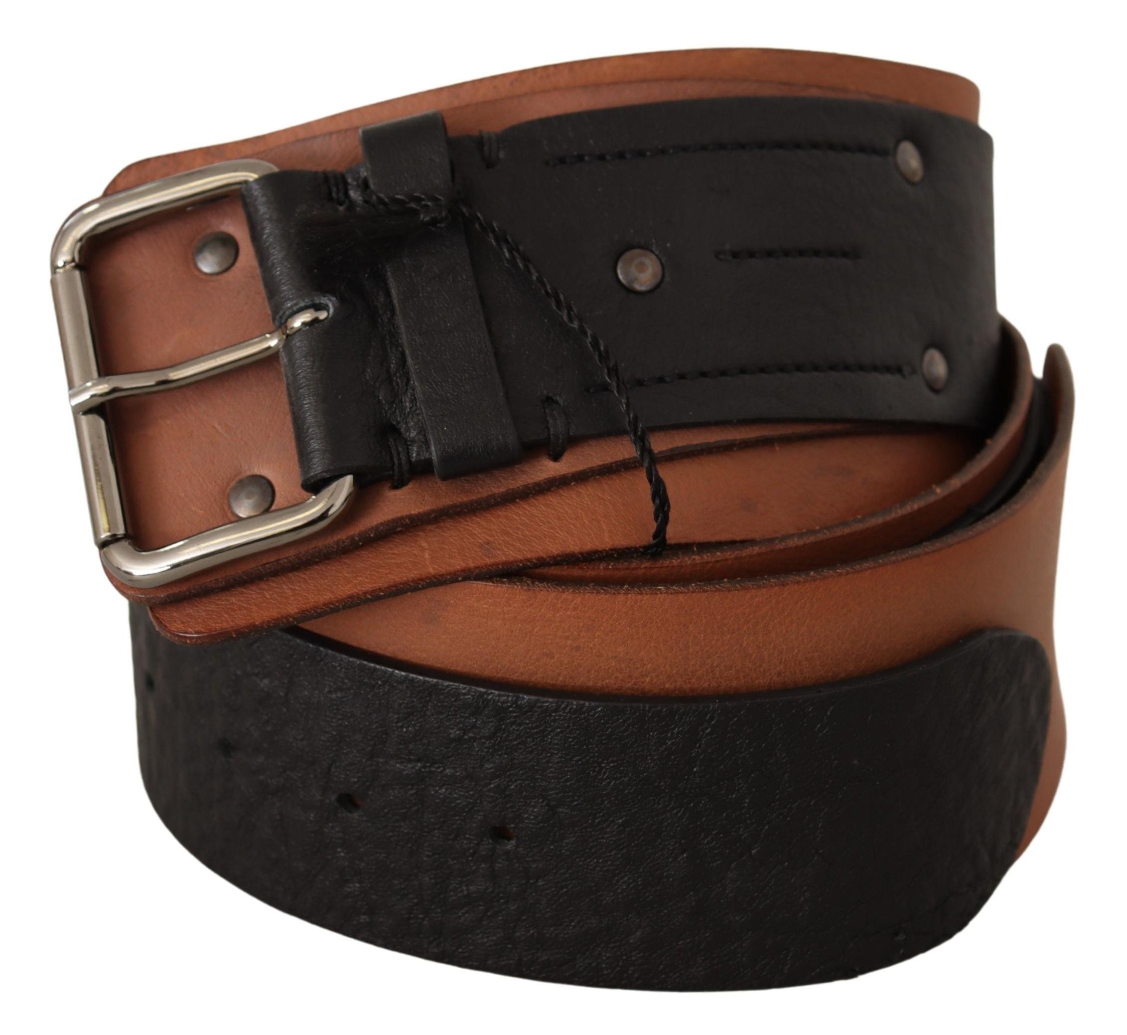 Costume National Elegant Dual-Tone Leather Fashion Belt - Luksusmuotia Costume National - Tutustu YVES JAVANNI® 