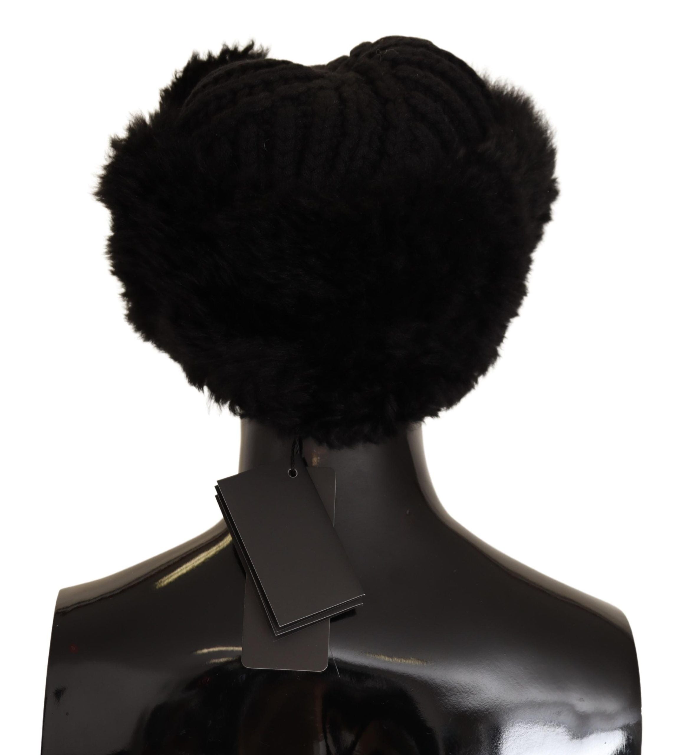 Dolce & Gabbana Elegant Black Cashmere Alpaca Fur Beanie - Luksusmuotia Dolce & Gabbana - Tutustu YVES JAVANNI® 