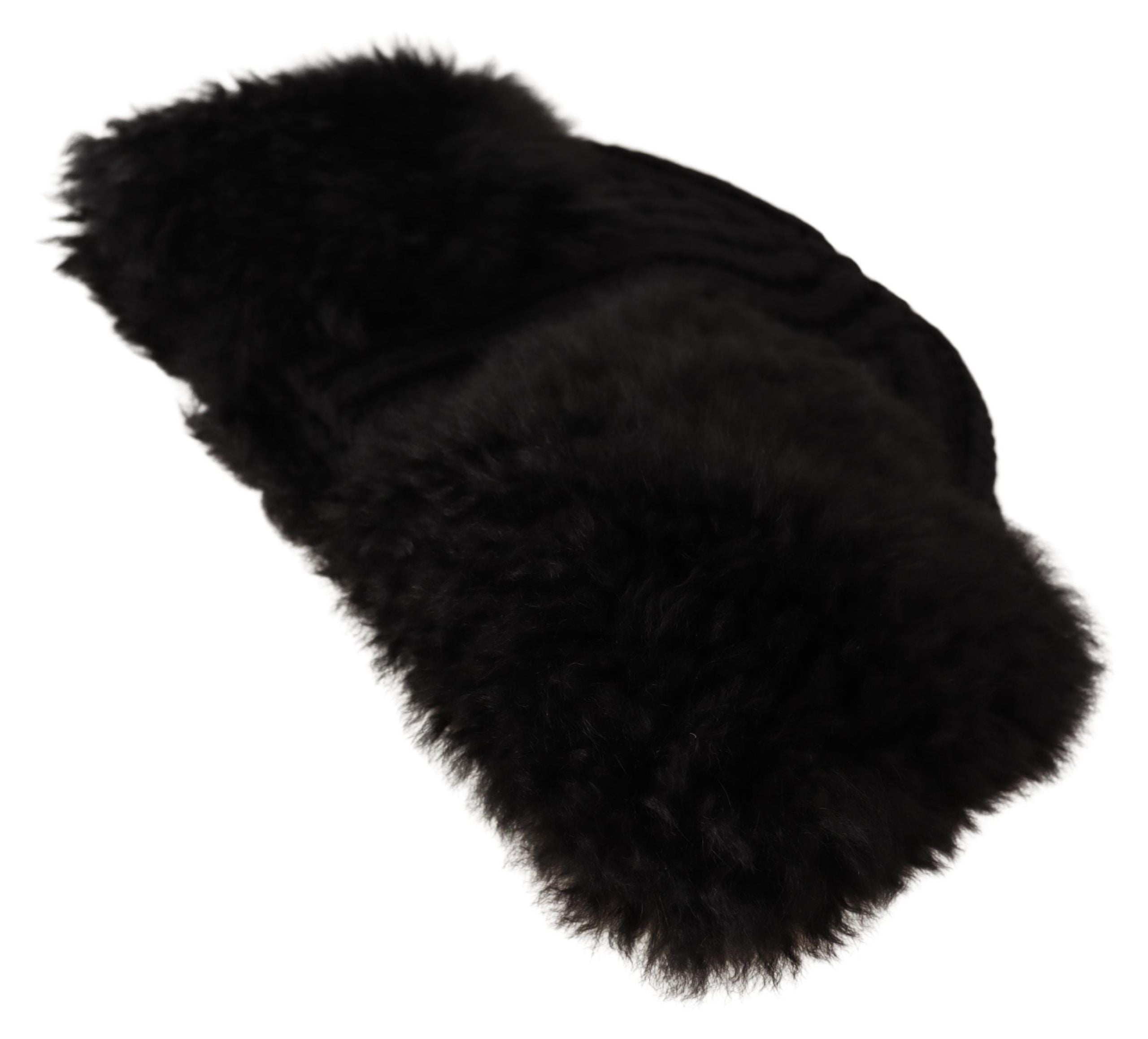 Dolce & Gabbana Elegant Black Cashmere Alpaca Fur Beanie - Luksusmuotia Dolce & Gabbana - Tutustu YVES JAVANNI® 