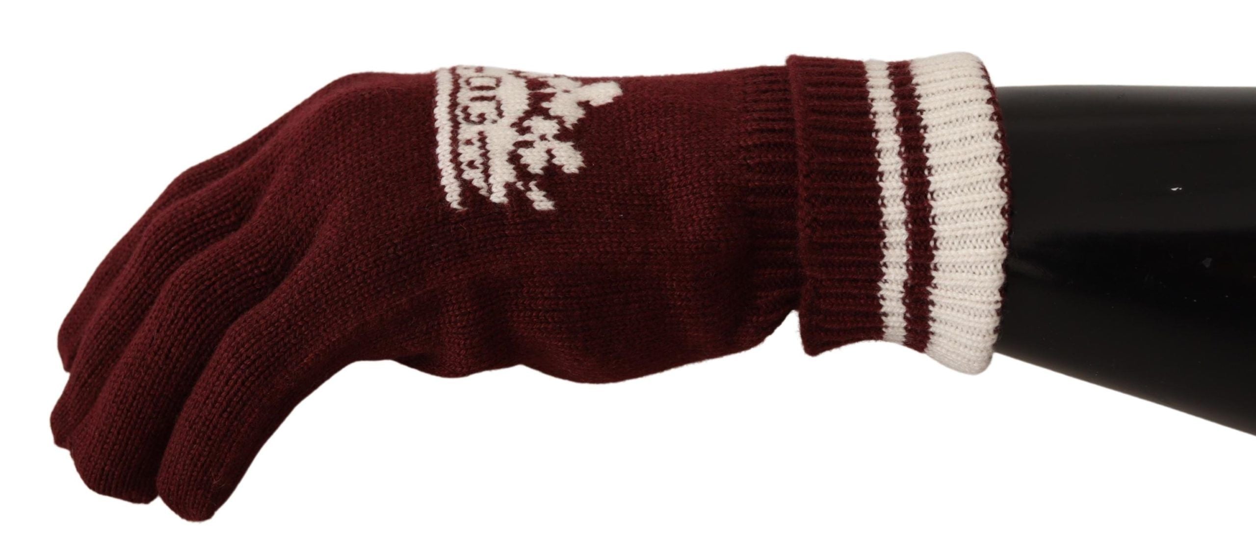 Dolce & Gabbana Elegant Red Cashmere Gloves with Crown Motif - Luksusmuotia Dolce & Gabbana - Tutustu YVES JAVANNI® 