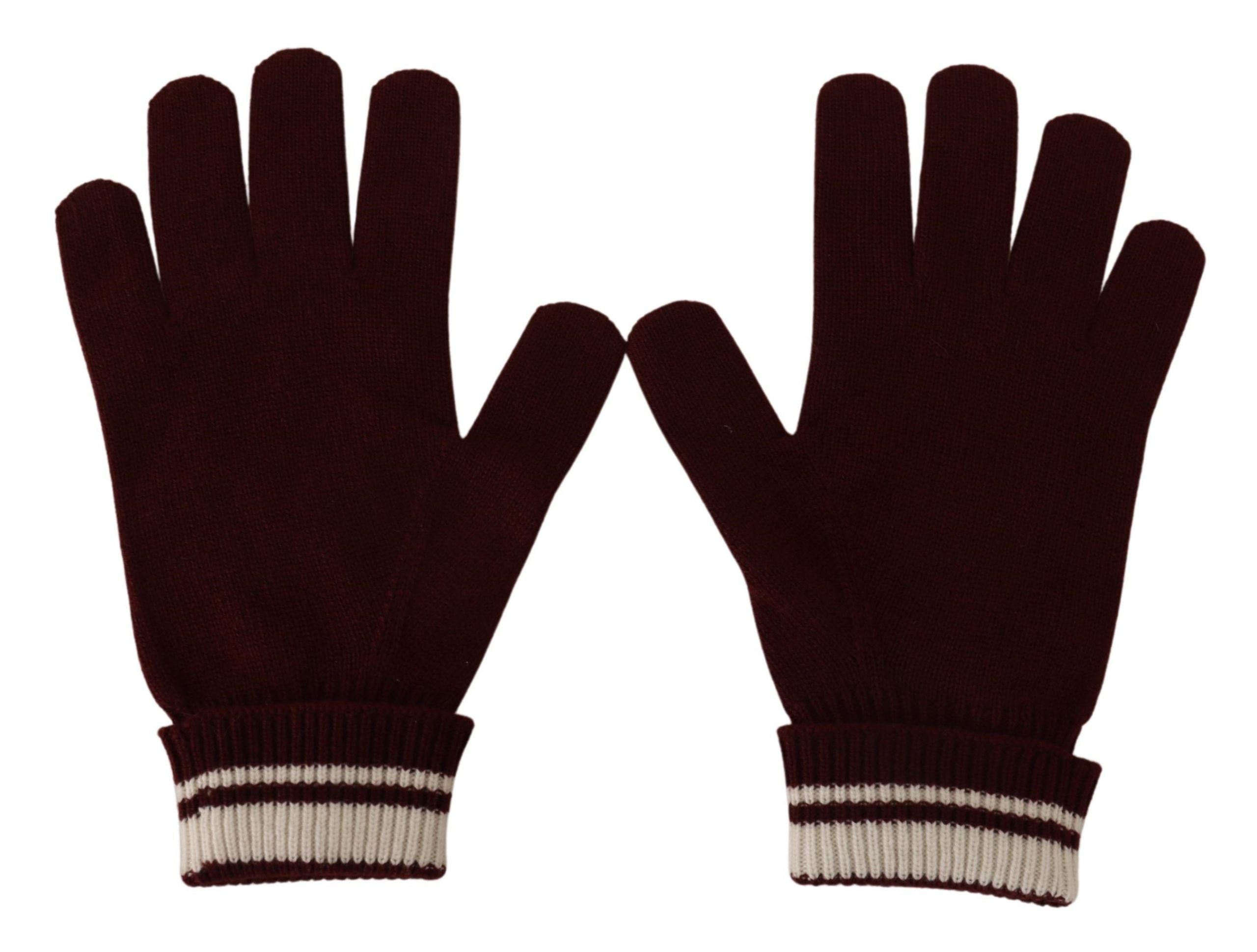 Dolce & Gabbana Elegant Red Cashmere Gloves with Crown Motif - Luksusmuotia Dolce & Gabbana - Tutustu YVES JAVANNI® 