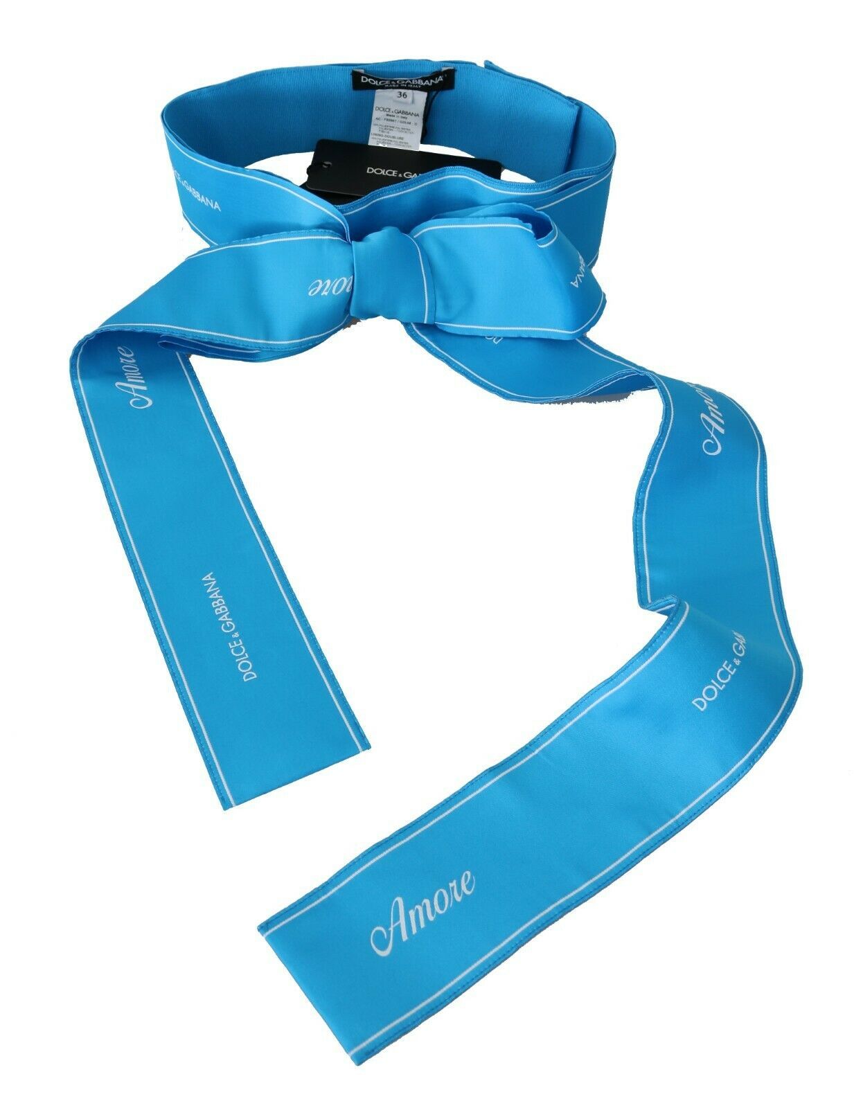 Dolce & Gabbana Elegant Bow Snap Blue Waist Belt - Luksuslaukut ja asusteet Dolce & Gabbana - Tutustu YVES JAVANNI® 