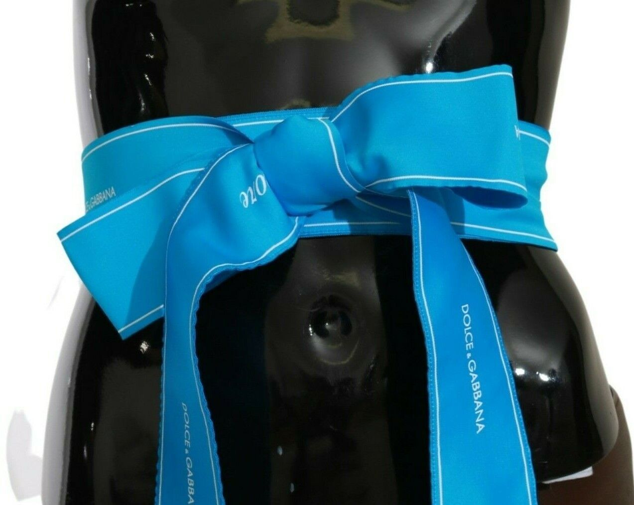 Dolce & Gabbana Elegant Bow Snap Blue Waist Belt - Luksusmuotia Dolce & Gabbana - Tutustu YVES JAVANNI® 