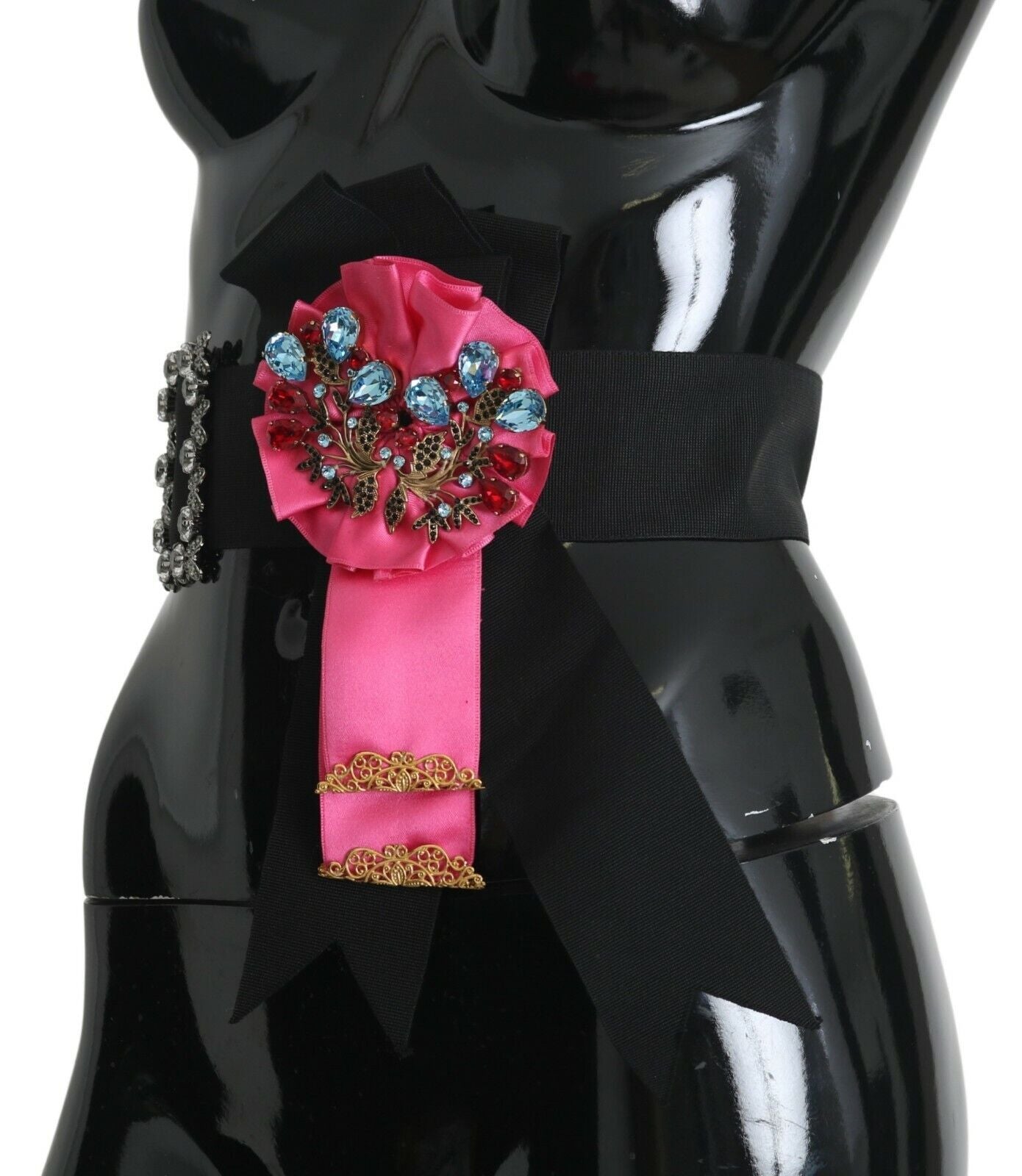 Dolce & Gabbana Elegant Floral Crystal Ribbon Waist Belt - Luksusmuotia Dolce & Gabbana - Tutustu YVES JAVANNI® 