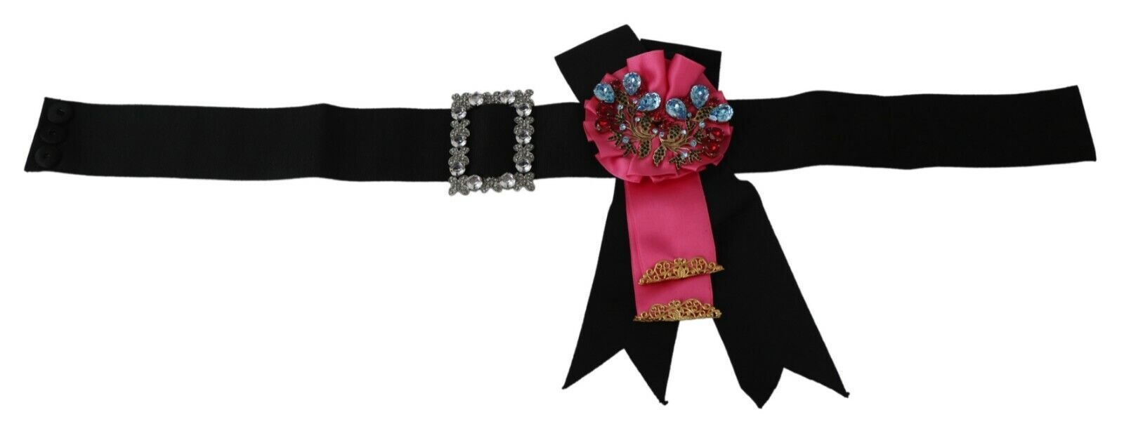 Dolce & Gabbana Elegant Floral Crystal Ribbon Waist Belt - Luksusmuotia Dolce & Gabbana - Tutustu YVES JAVANNI® 