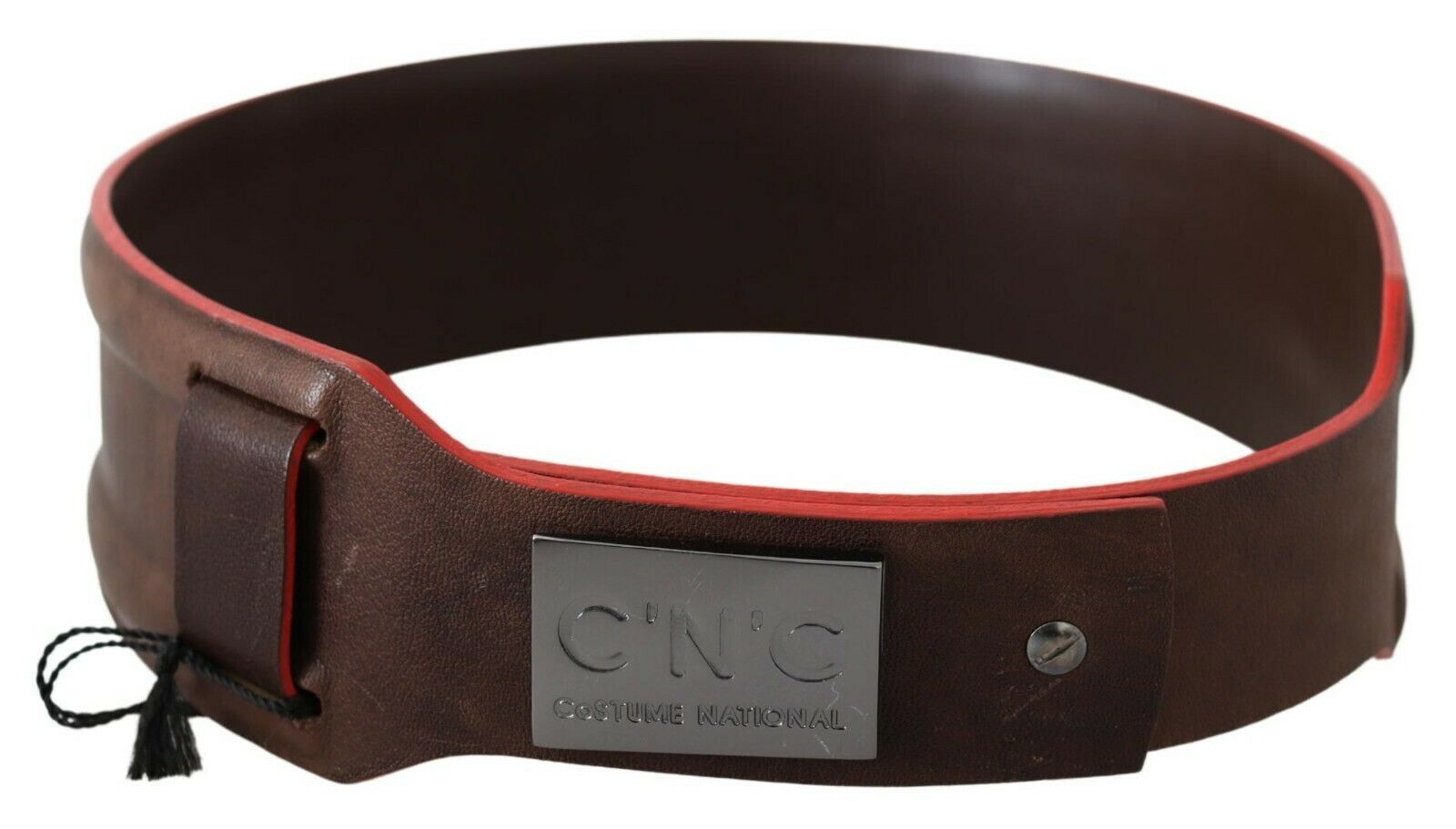 Costume National Elegant Dark Brown Leather Fashion Belt - Luksuslaukut ja asusteet Costume National - Tutustu YVES JAVANNI® 