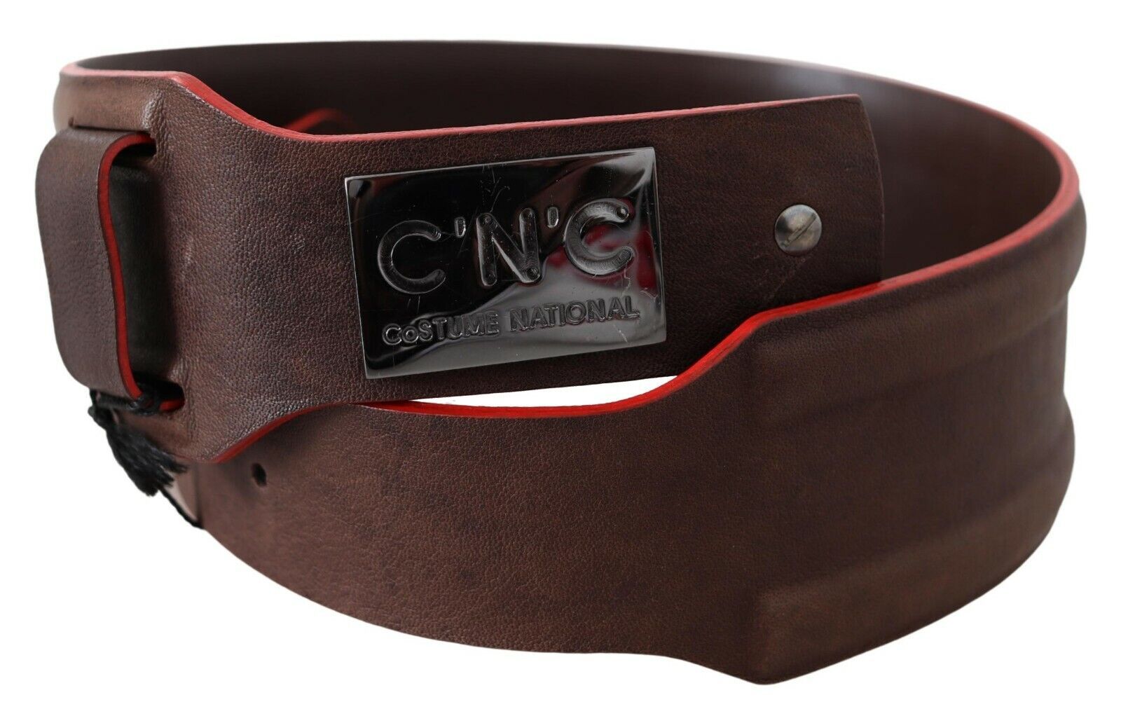 Costume National Elegant Dark Brown Leather Fashion Belt - Luksusmuotia Costume National - Tutustu YVES JAVANNI® 