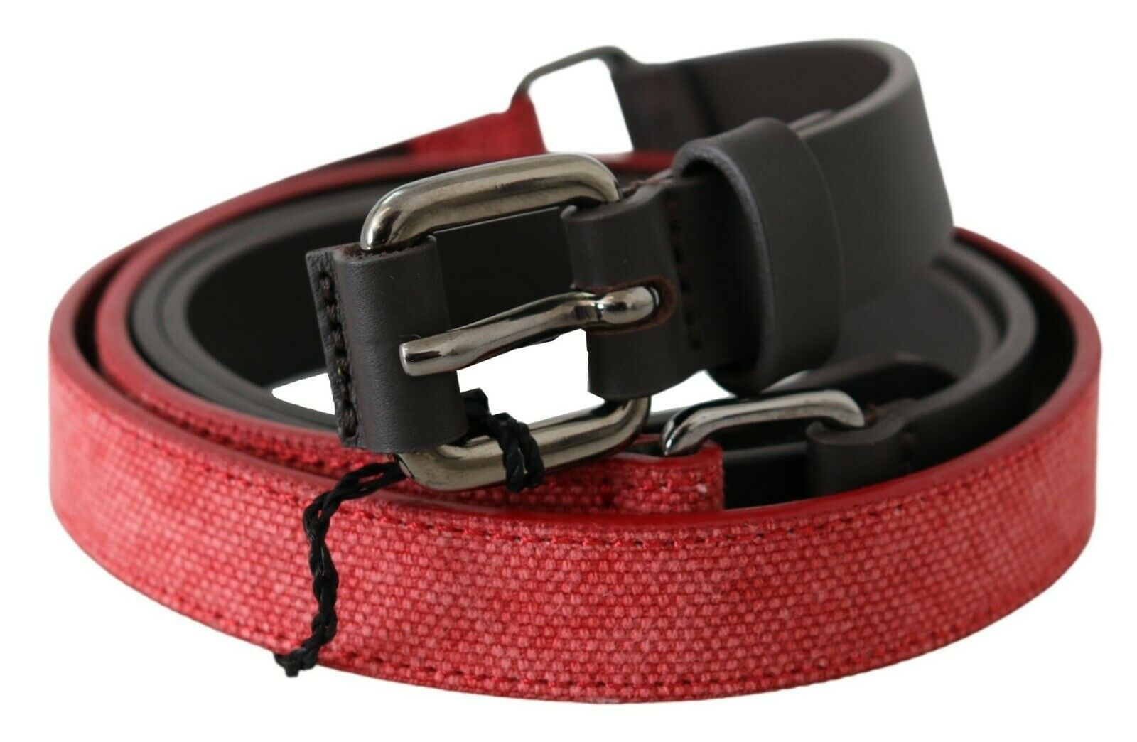 Costume National Elegant Red Brown Leather Fashion Belt - Luksusmuotia Costume National - Tutustu YVES JAVANNI® 