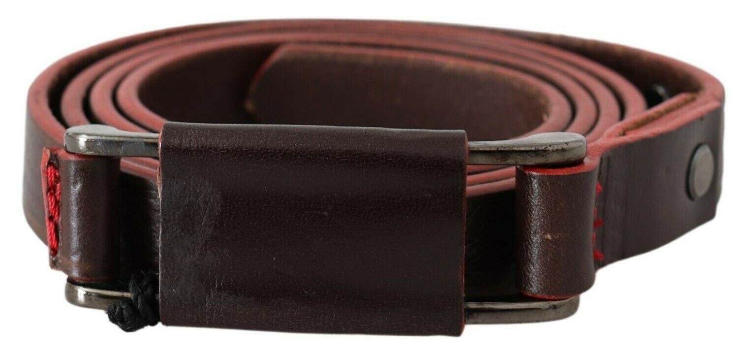 Costume National Elegant Brown Leather Fashion Belt - Luksusmuotia Costume National - Tutustu YVES JAVANNI® 