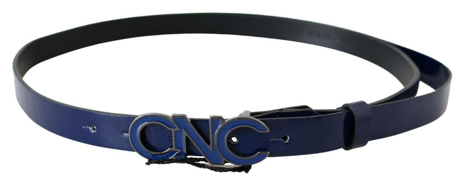 Costume National Sleek Dark Blue Leather Fashion Belt - Luksusmuotia Costume National - Tutustu YVES JAVANNI® 