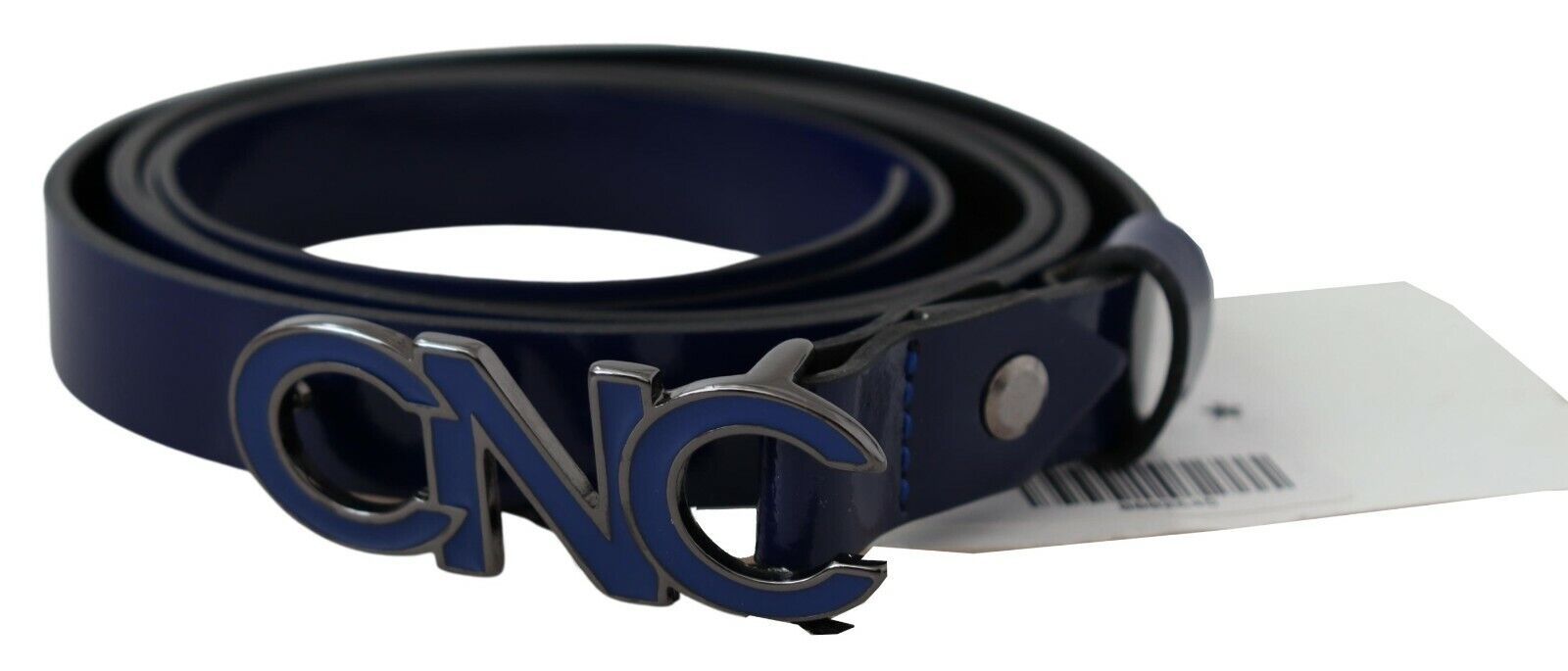 Costume National Sleek Dark Blue Leather Fashion Belt - Luksusmuotia Costume National - Tutustu YVES JAVANNI® 