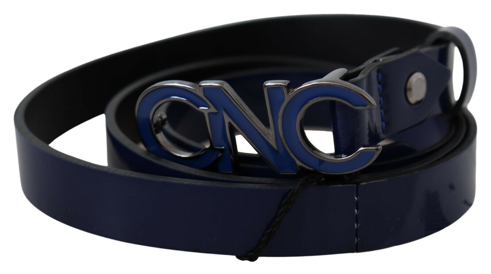 Costume National Sleek Dark Blue Leather Fashion Belt - Luksuslaukut ja asusteet Costume National - Tutustu YVES JAVANNI® 