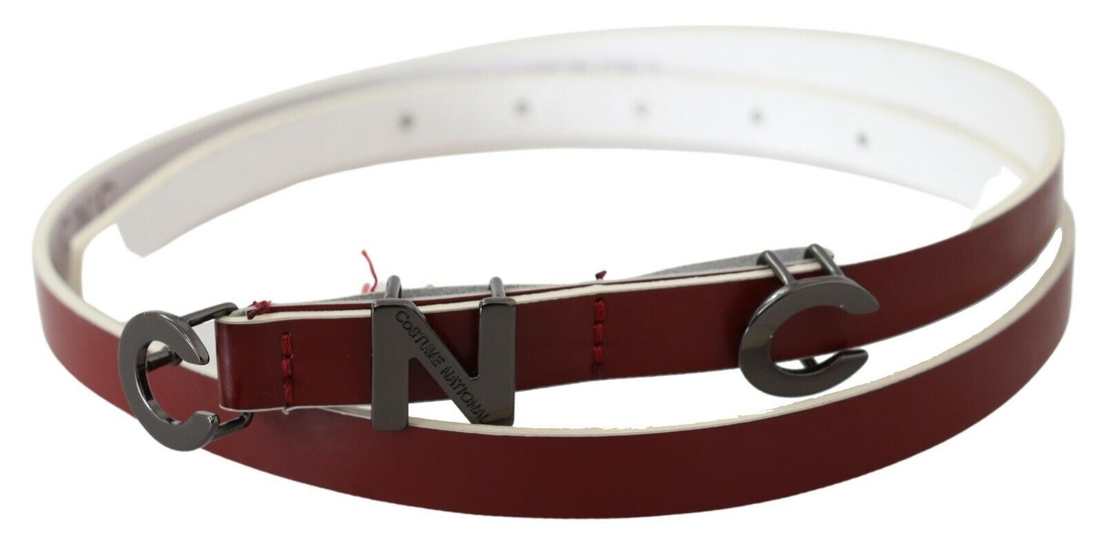 Costume National Chic Maroon Leather Fashion Belt - Luksuslaukut ja asusteet Costume National - Tutustu YVES JAVANNI® 