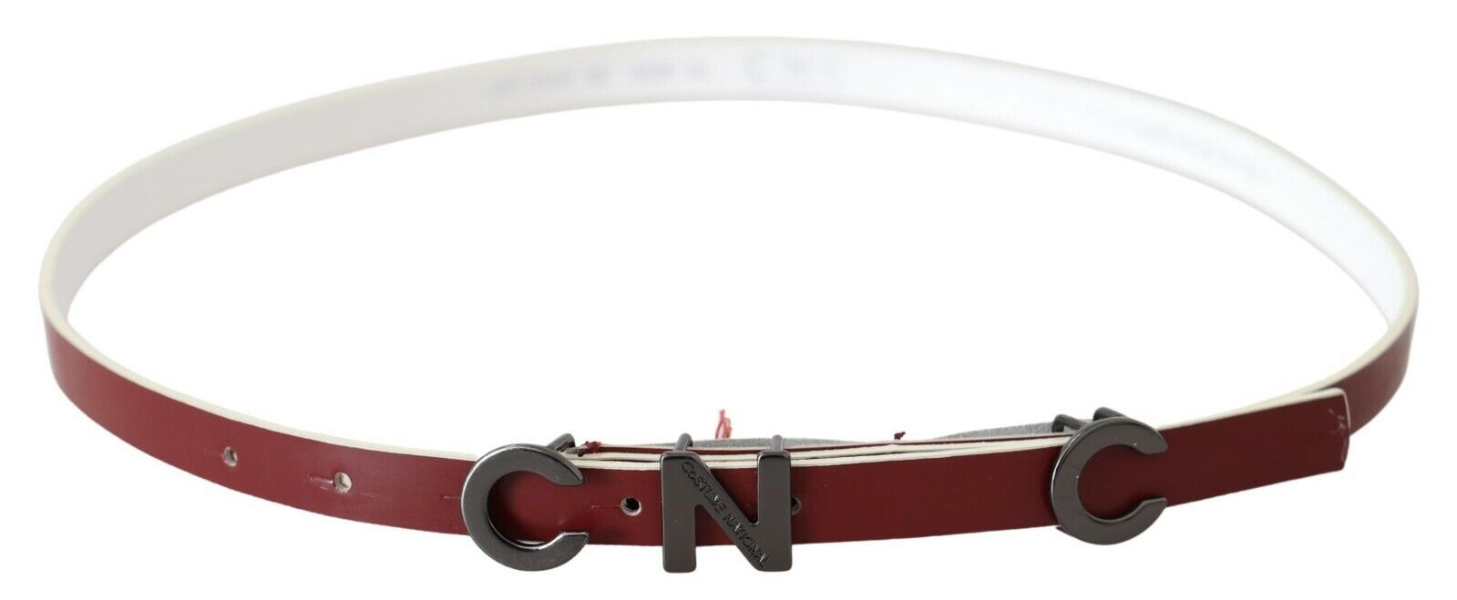 Costume National Chic Maroon Leather Fashion Belt - Luksuslaukut ja asusteet Costume National - Tutustu YVES JAVANNI® 