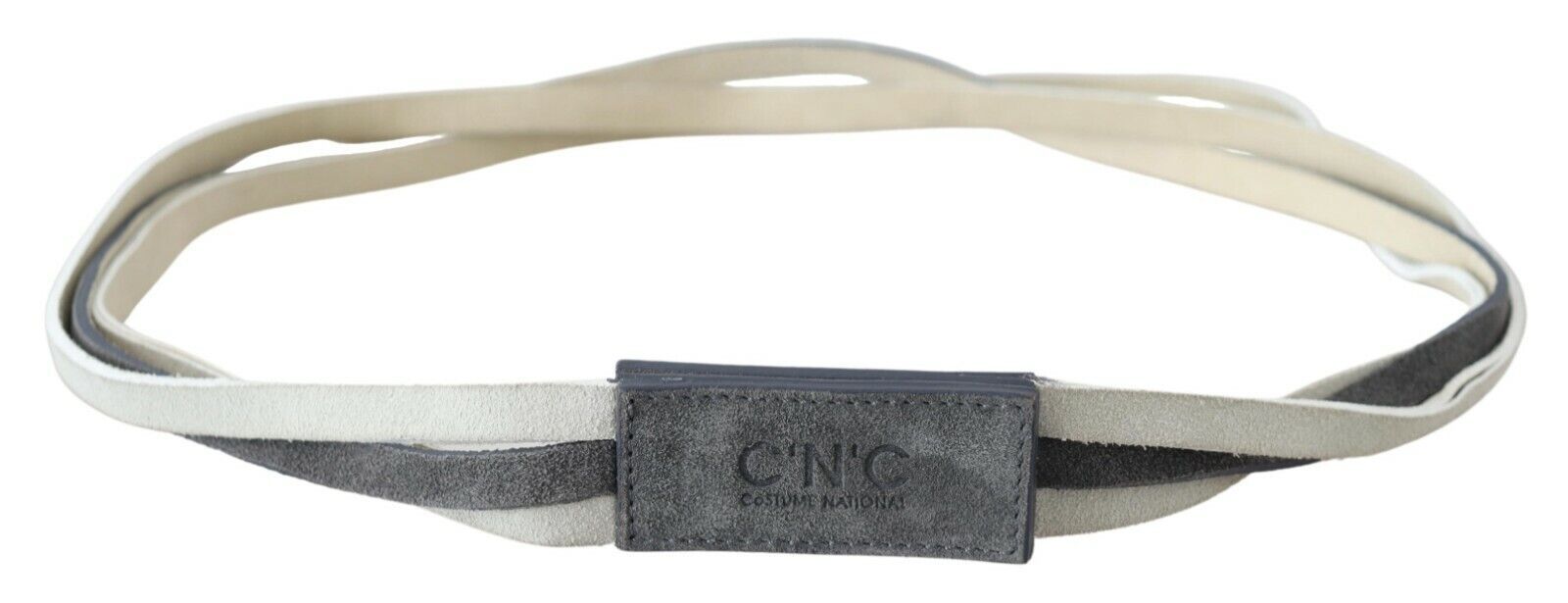 Costume National Chic White Leather Logo Belt - Luksusmuotia Costume National - Tutustu YVES JAVANNI® 