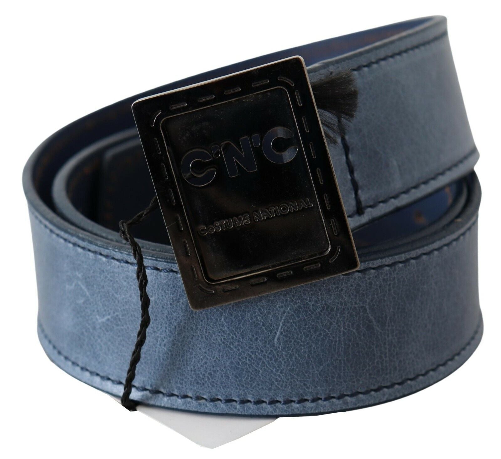 Costume National Elegant Blue Leather Fashion Belt - Luksusmuotia Costume National - Tutustu YVES JAVANNI® 