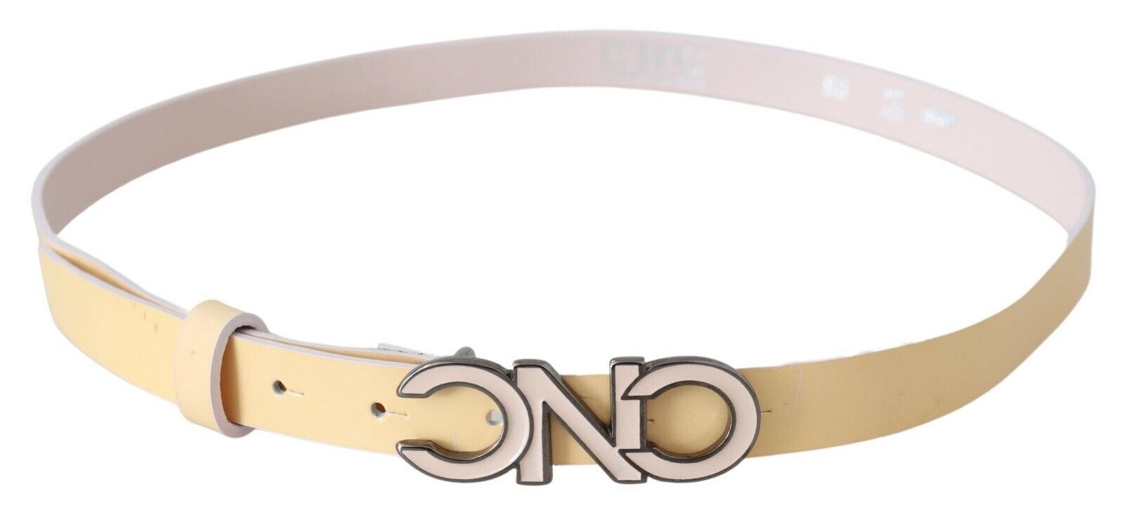 Costume National Chic Beige Logo Leather Belt - Luksusmuotia Costume National - Tutustu YVES JAVANNI® 