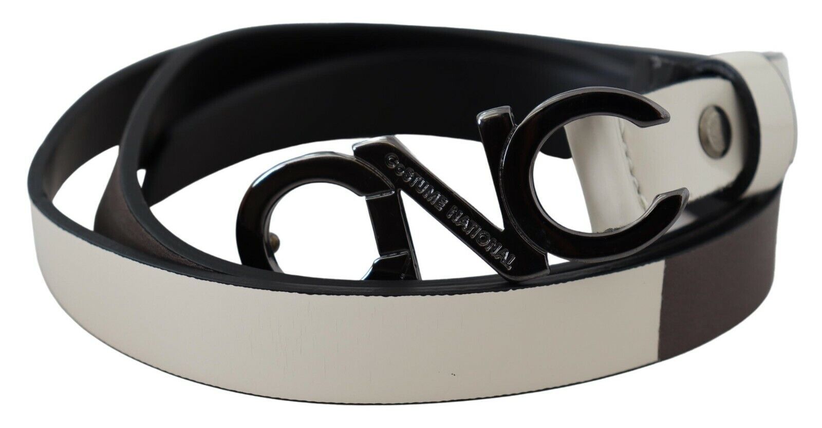 Costume National Elegant White Leather Fashion Belt - Luksusmuotia Costume National - Tutustu YVES JAVANNI® 