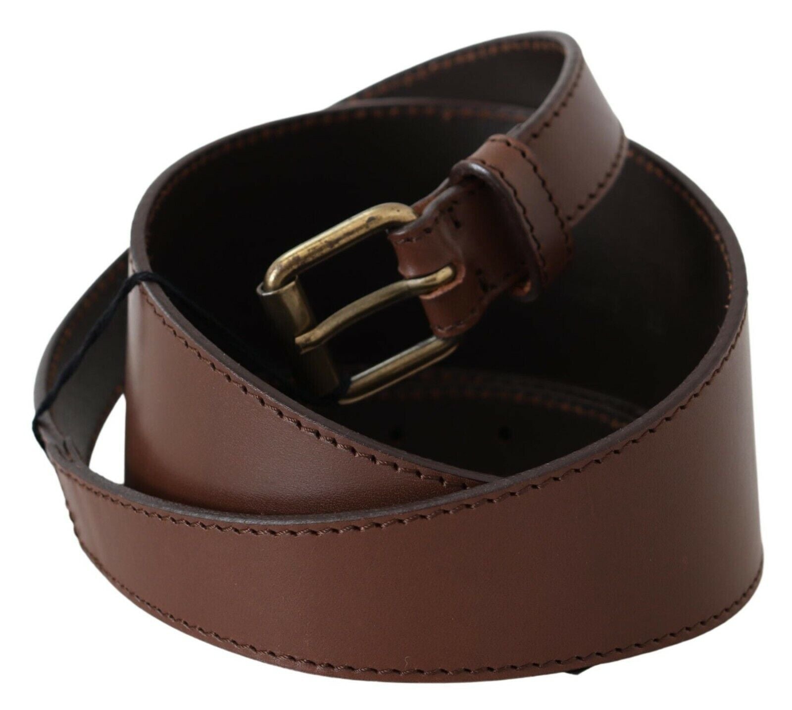 PLEIN SUD Chic Brown Leather Fashion Belt with Bronze-Tone Hardware - Luksuslaukut ja asusteet PLEIN SUD - Tutustu YVES JAVANNI® 