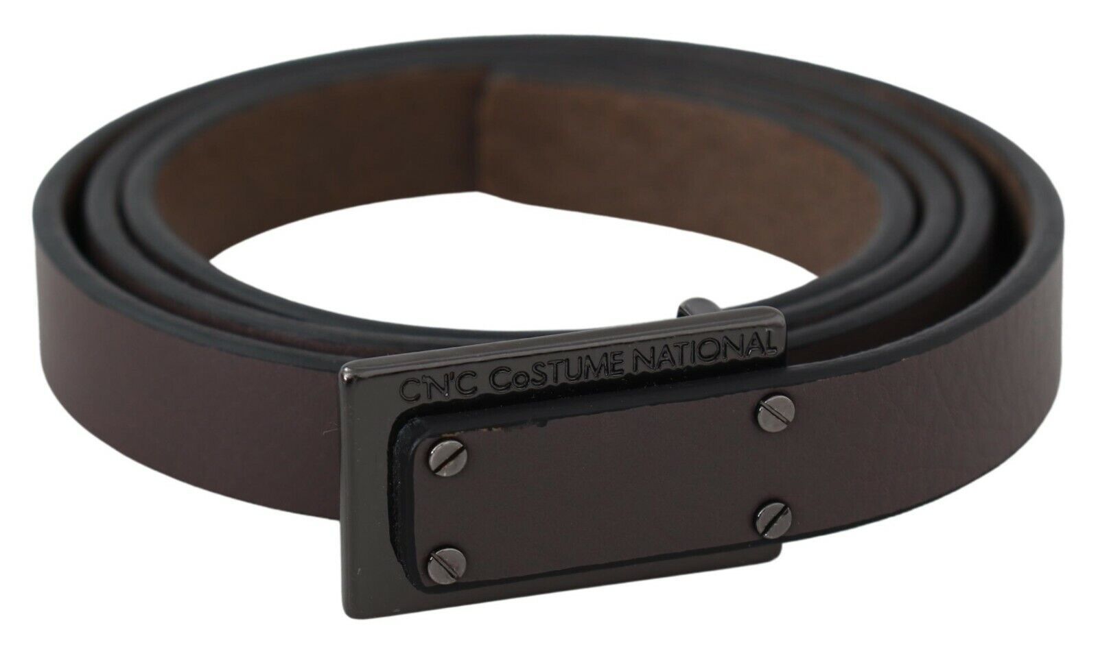 Costume National Elegant Brown Leather Fashion Belt - Luksusmuotia Costume National - Tutustu YVES JAVANNI® 