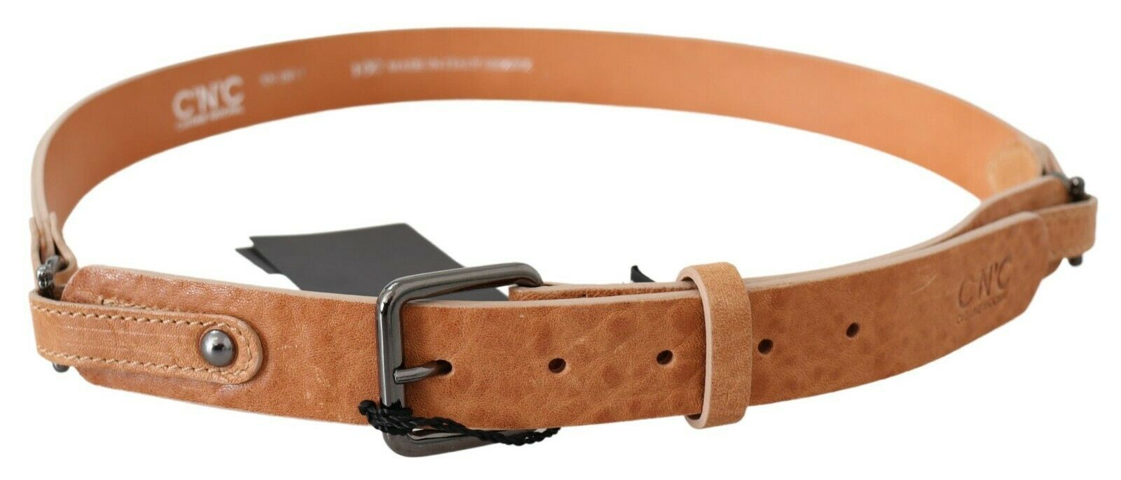 Costume National Chic Light Brown Leather Fashion Belt - Luksusmuotia Costume National - Tutustu YVES JAVANNI® 