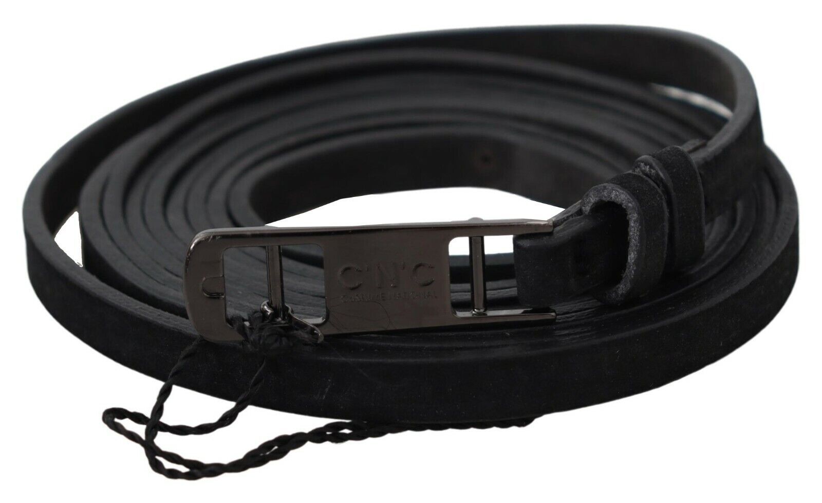 Costume National Elegant Black Leather Adjustable Belt - Luksuslaukut ja asusteet Costume National - Tutustu YVES JAVANNI® 