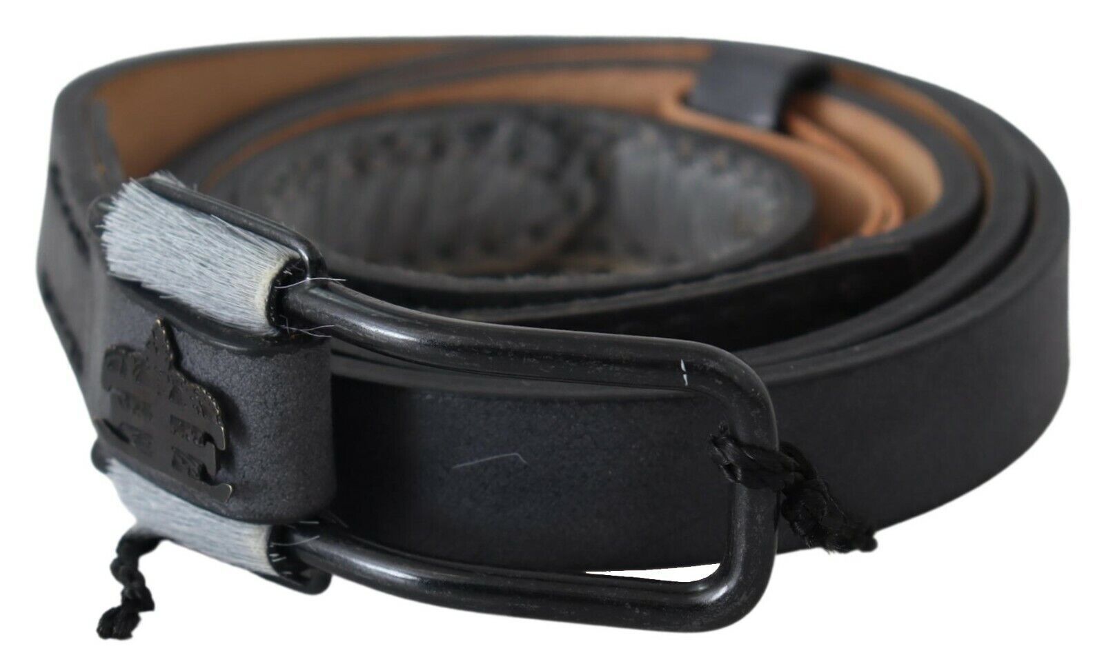 Ermanno Scervino Elegant Black Braided Leather Belt - Luksusmuotia Ermanno Scervino - Tutustu YVES JAVANNI® 