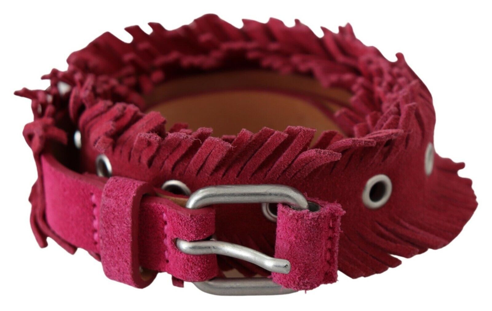 Ermanno Scervino Elegant Maroon Double Buckle Leather Belt - Luksuslaukut ja asusteet Ermanno Scervino - Tutustu YVES JAVANNI® 